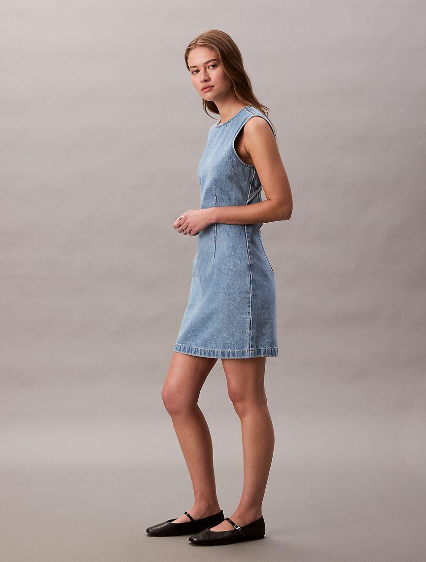 Denim Cap Sleeve Mini Dress Product Image