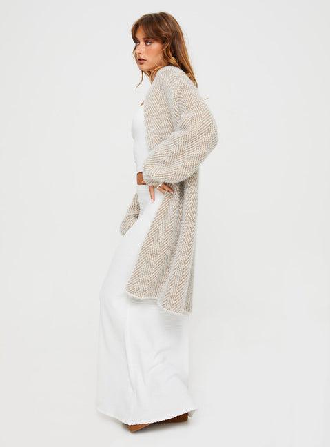 Tremmy Textured Cardigan Natural Product Image