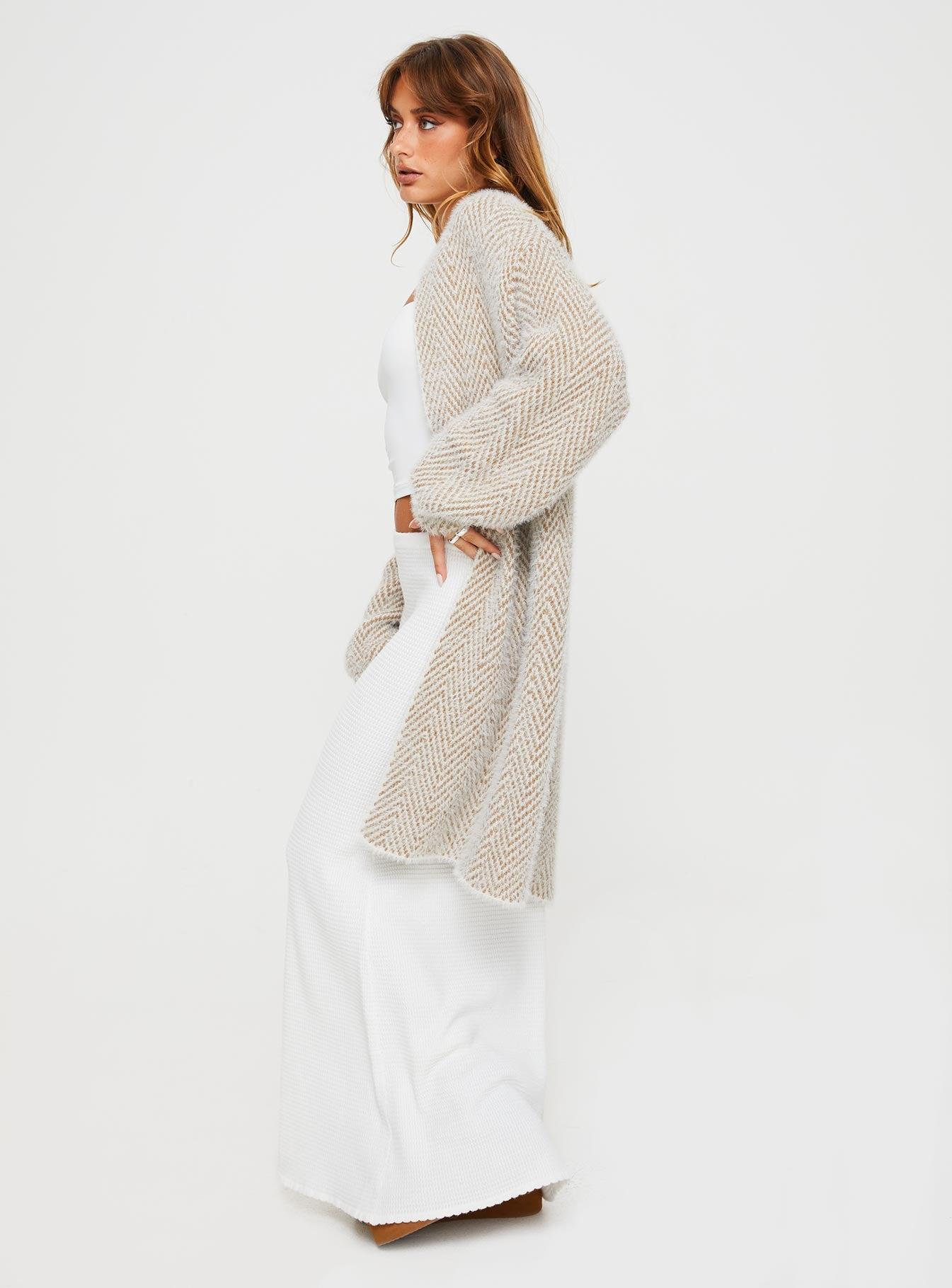 Tremmy Textured Cardigan Natural Product Image