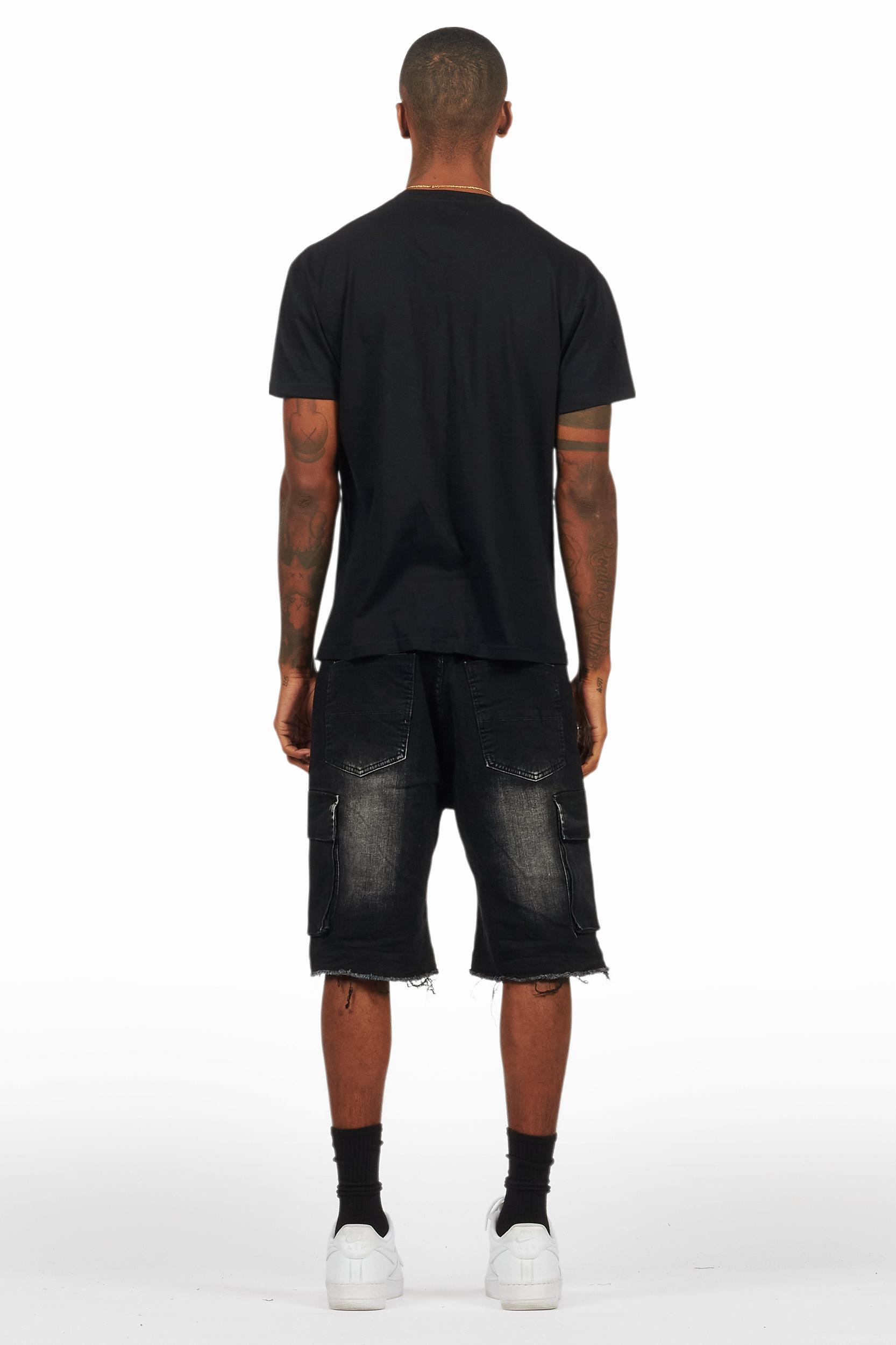 Kalix Black T-Shirt/Denim Short Set Male Product Image