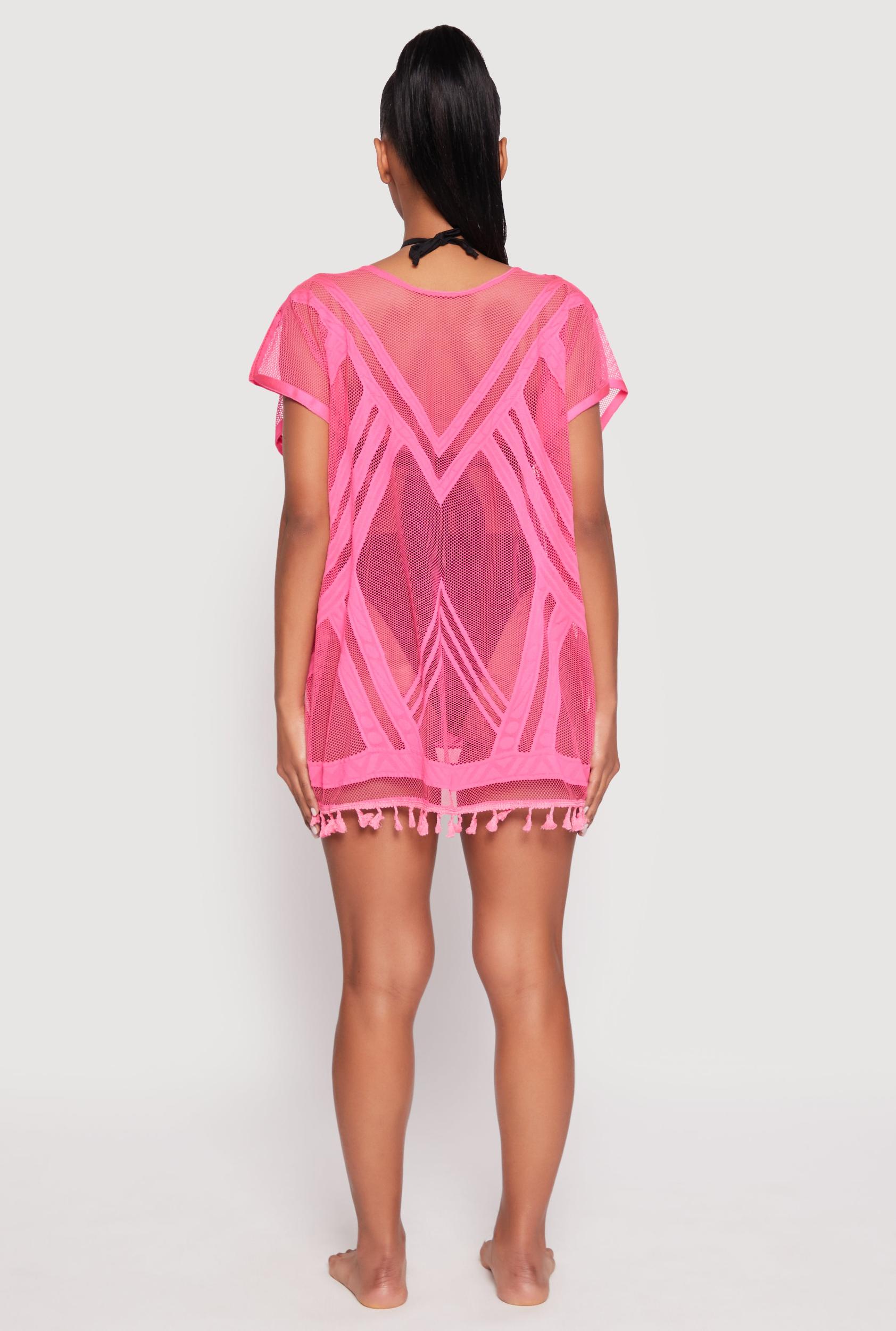 Fishnet Tassel Fringe Swim Cover Up Female Product Image