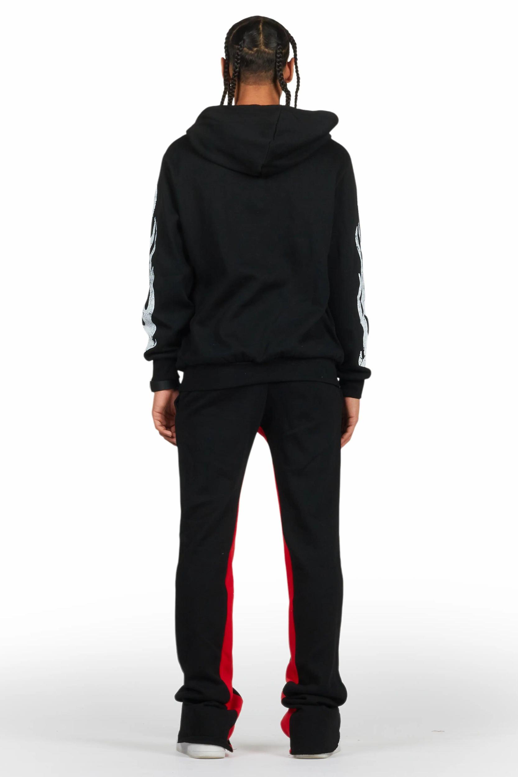 Amos Black Hoodie/Baggy Track Pant Set Male Product Image