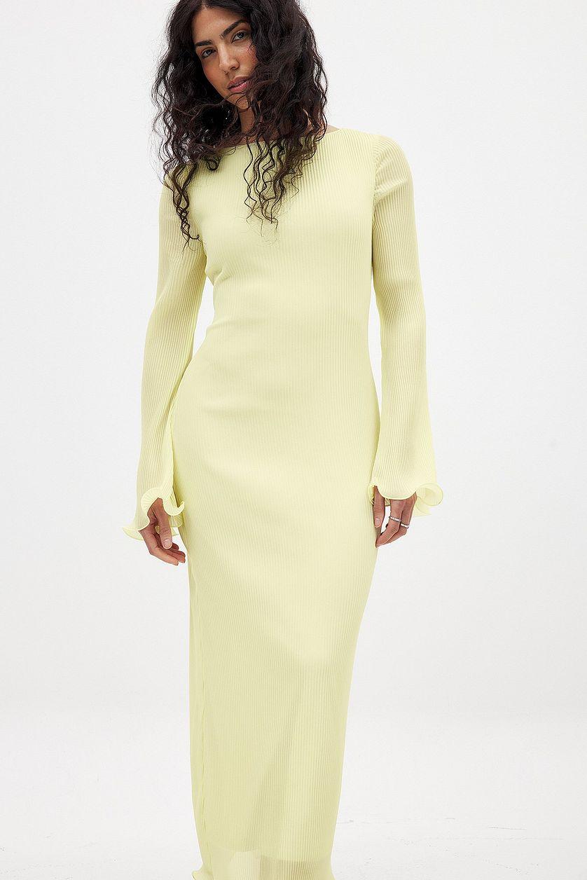 Long Sleeve Plisse Maxi Dress Product Image