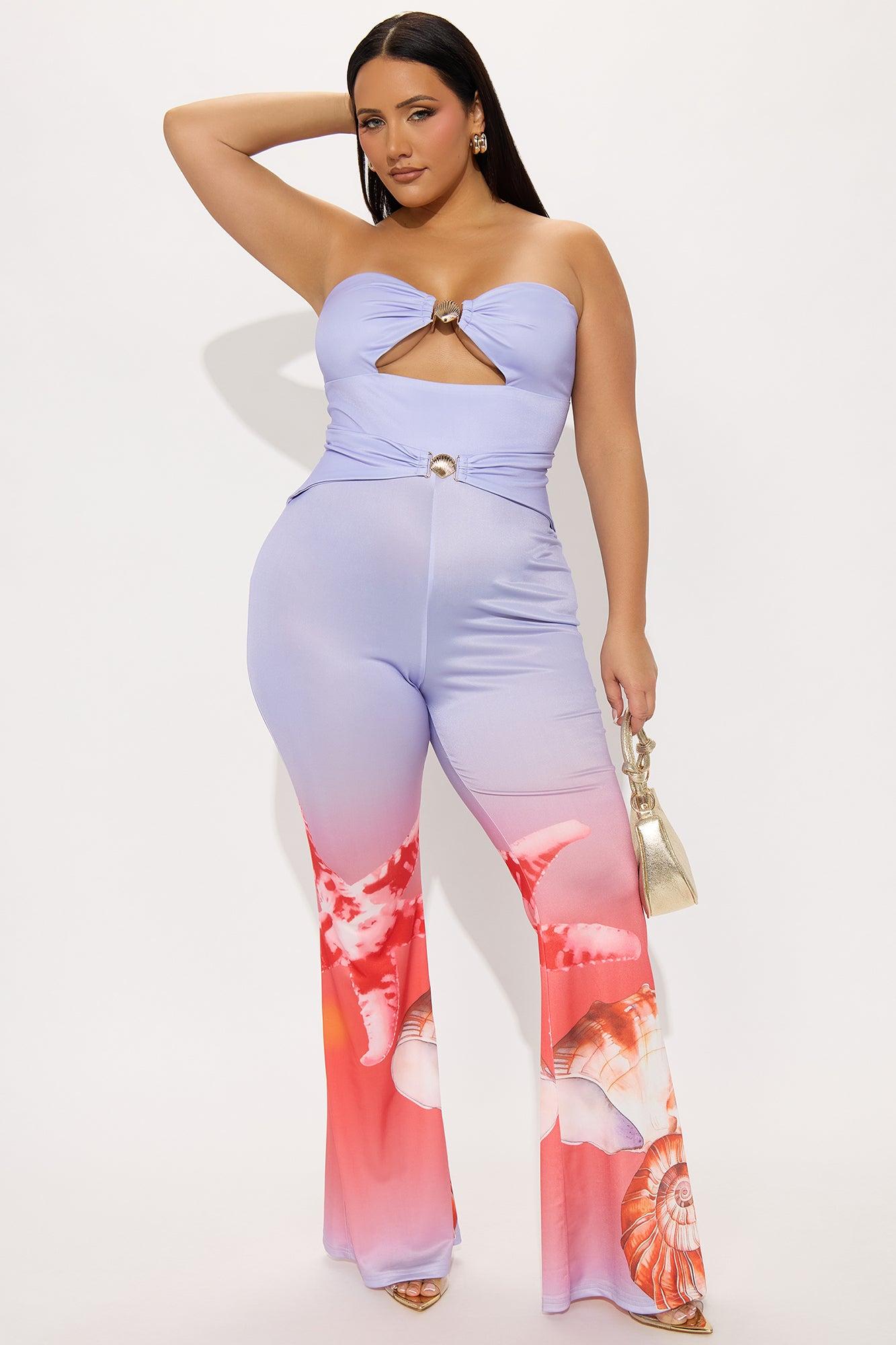 Susie Tropical Jumpsuit - Purple/combo Product Image