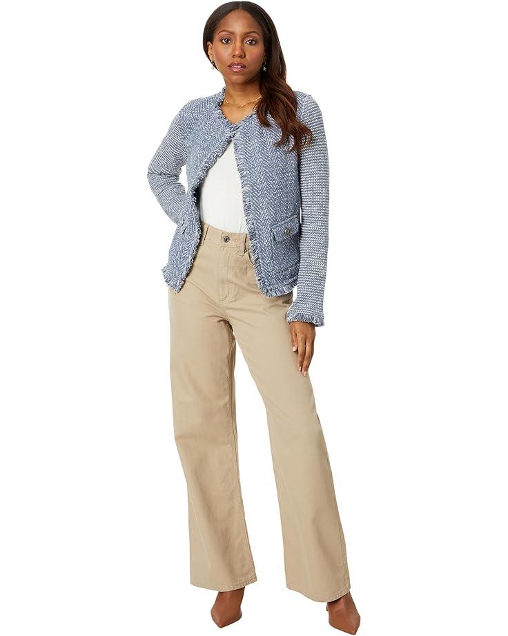 Women's NIC+ZOE Fringe Mix Knit Pocket Jacket Product Image