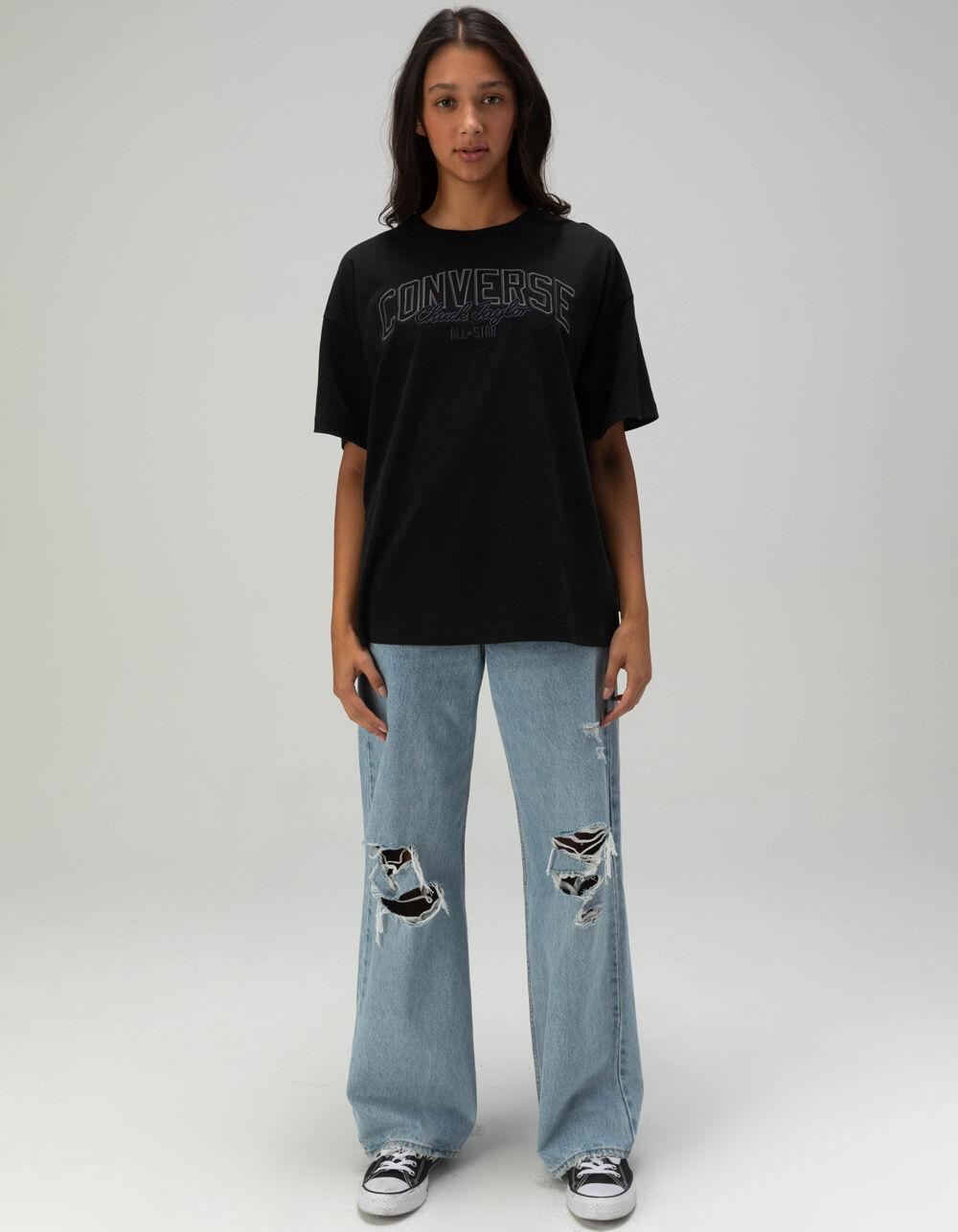 CONVERSE Retro Womens Oversized Tee - BLACK Product Image