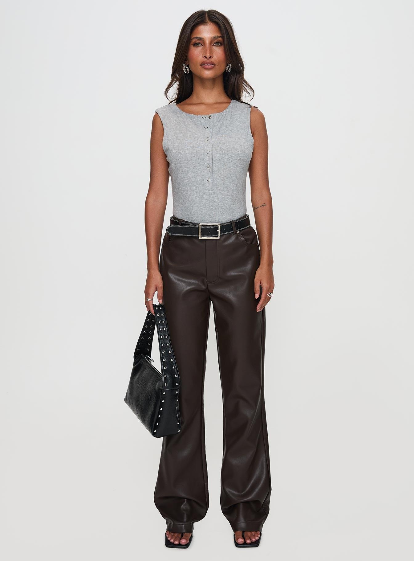 Nolene Low Rise Pants Chocolate Product Image