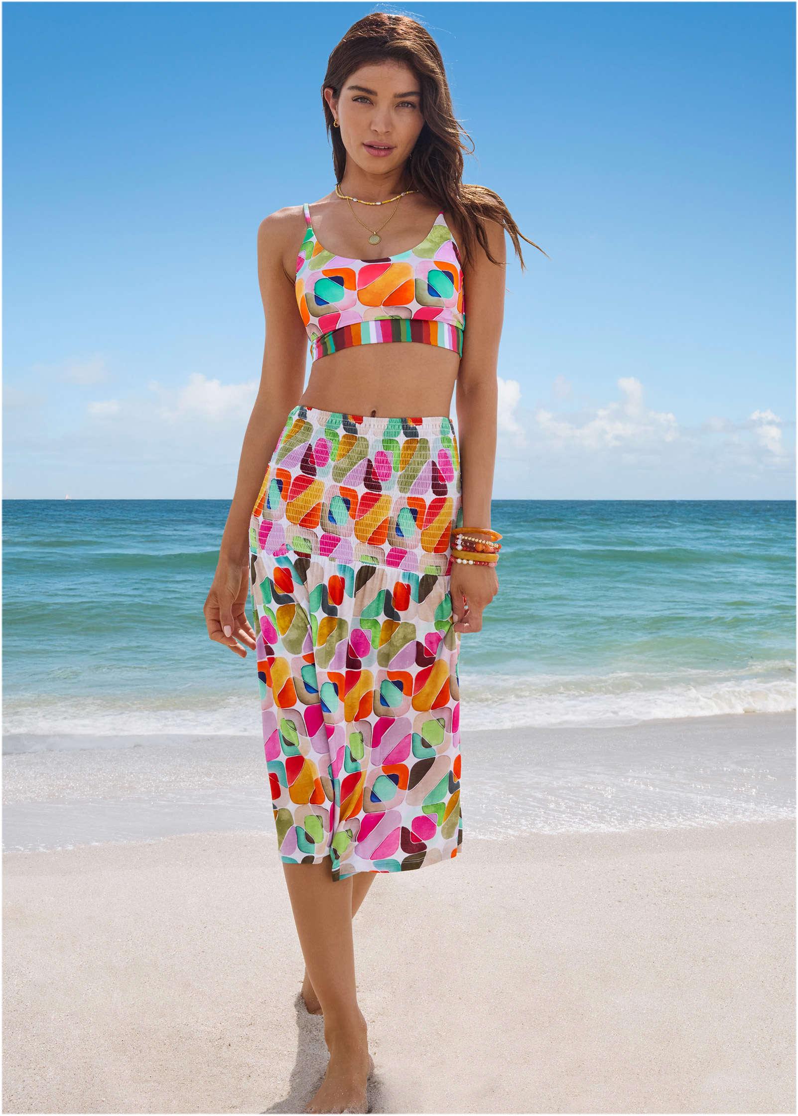 Convertible Cover-Up Dress - Watercolor Geo Product Image