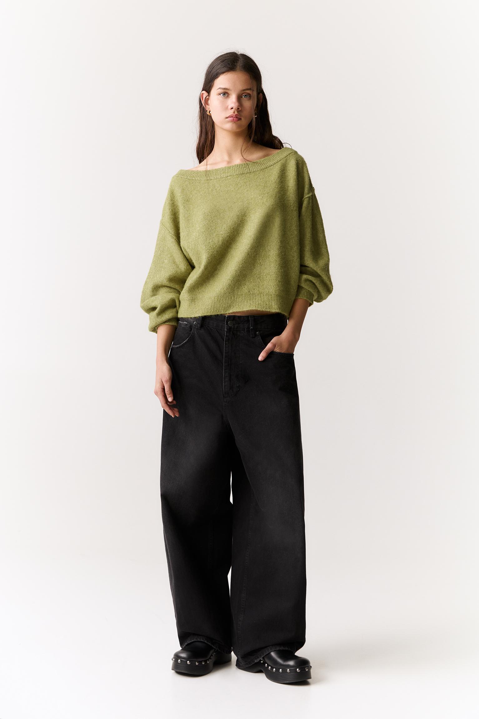 Boatneck knit sweater Product Image