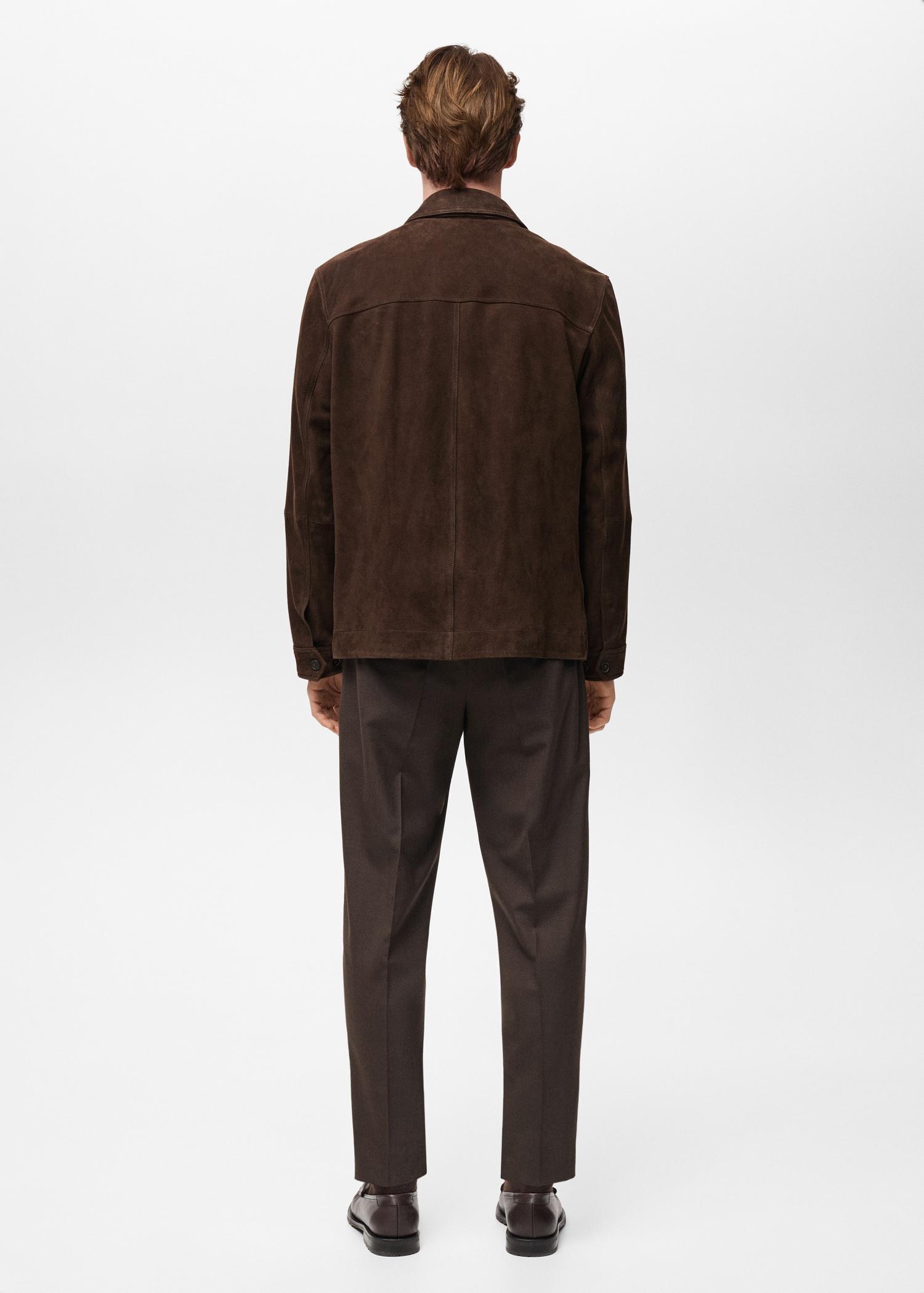Suede jacket with pockets - Men | MANGO USA Product Image