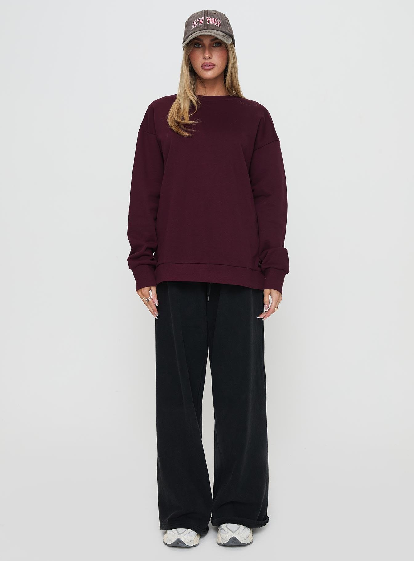 All Day Crewneck Sweatshirt Wine Product Image