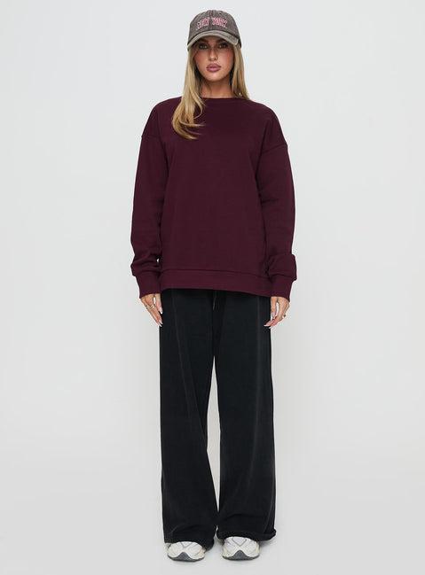 All Day Crewneck Sweatshirt Wine Product Image