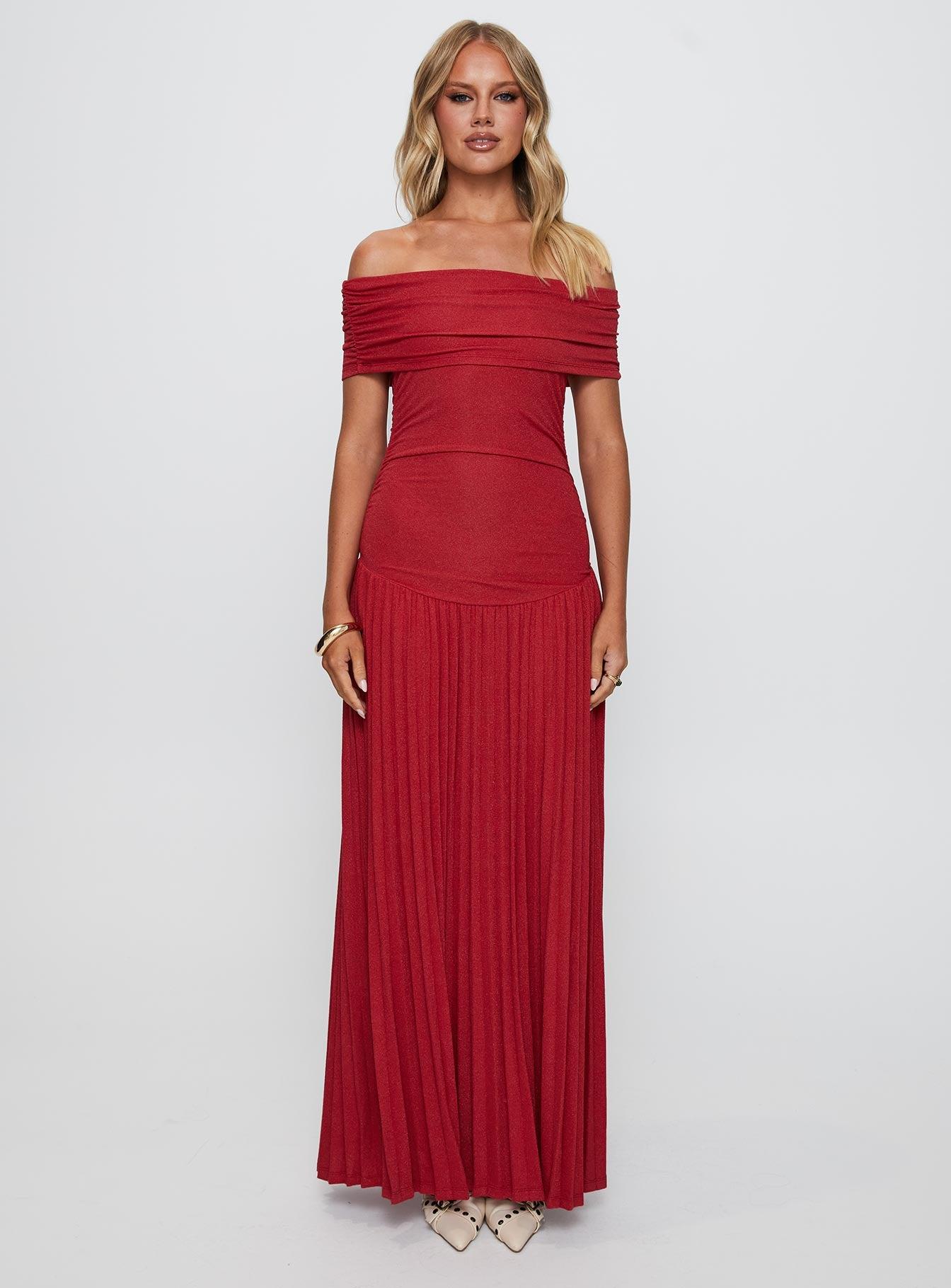Field Of Dreams Maxi Dress Crimson Product Image