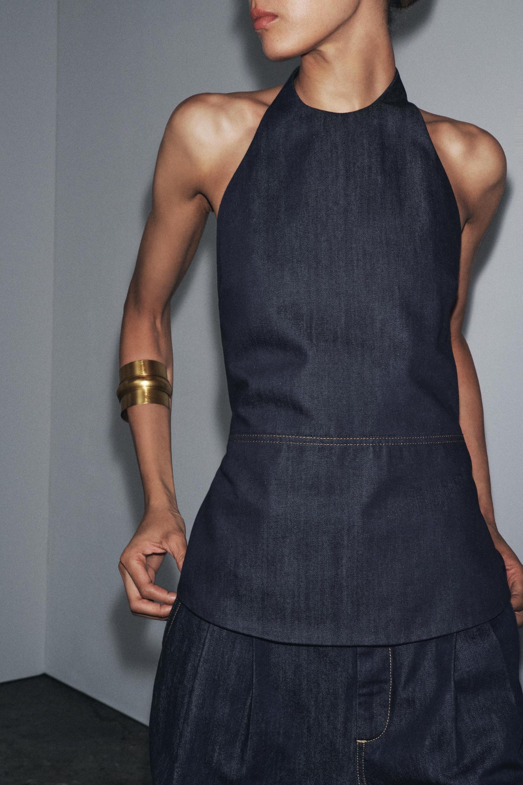 ZW COLLECTION DENIM HALTER TOP Product Image