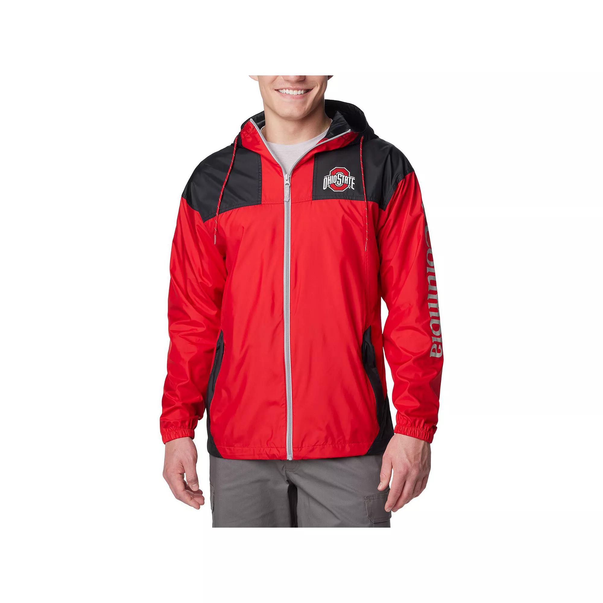 Men's Columbia Scarlet Ohio State Buckeyes Flash Challenger Omni-Shade Full-Zip Windbreaker Hoodie Jacket, Size: Large, Red Product Image