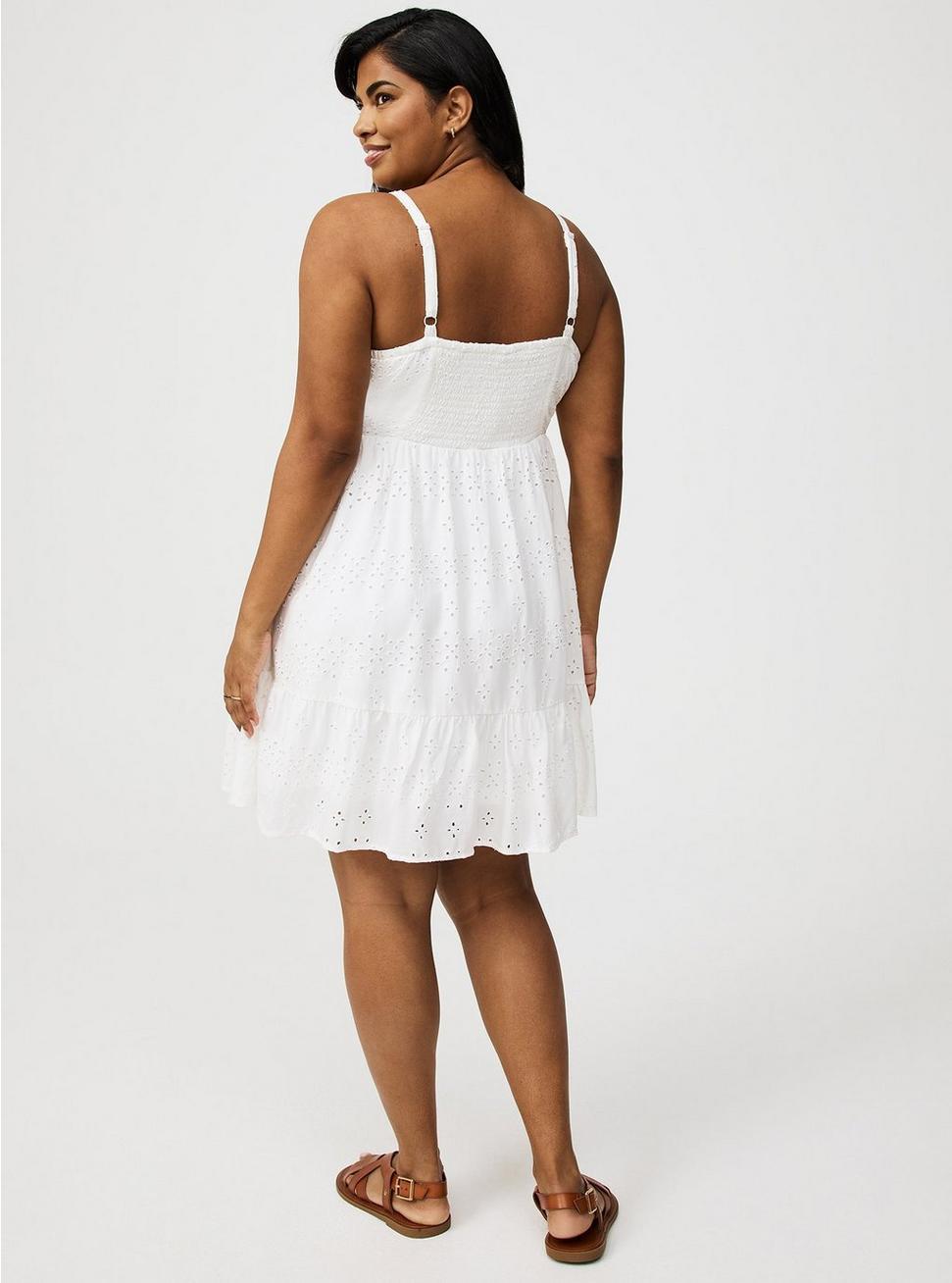 High-Neck Eyelet Mini Dress Product Image