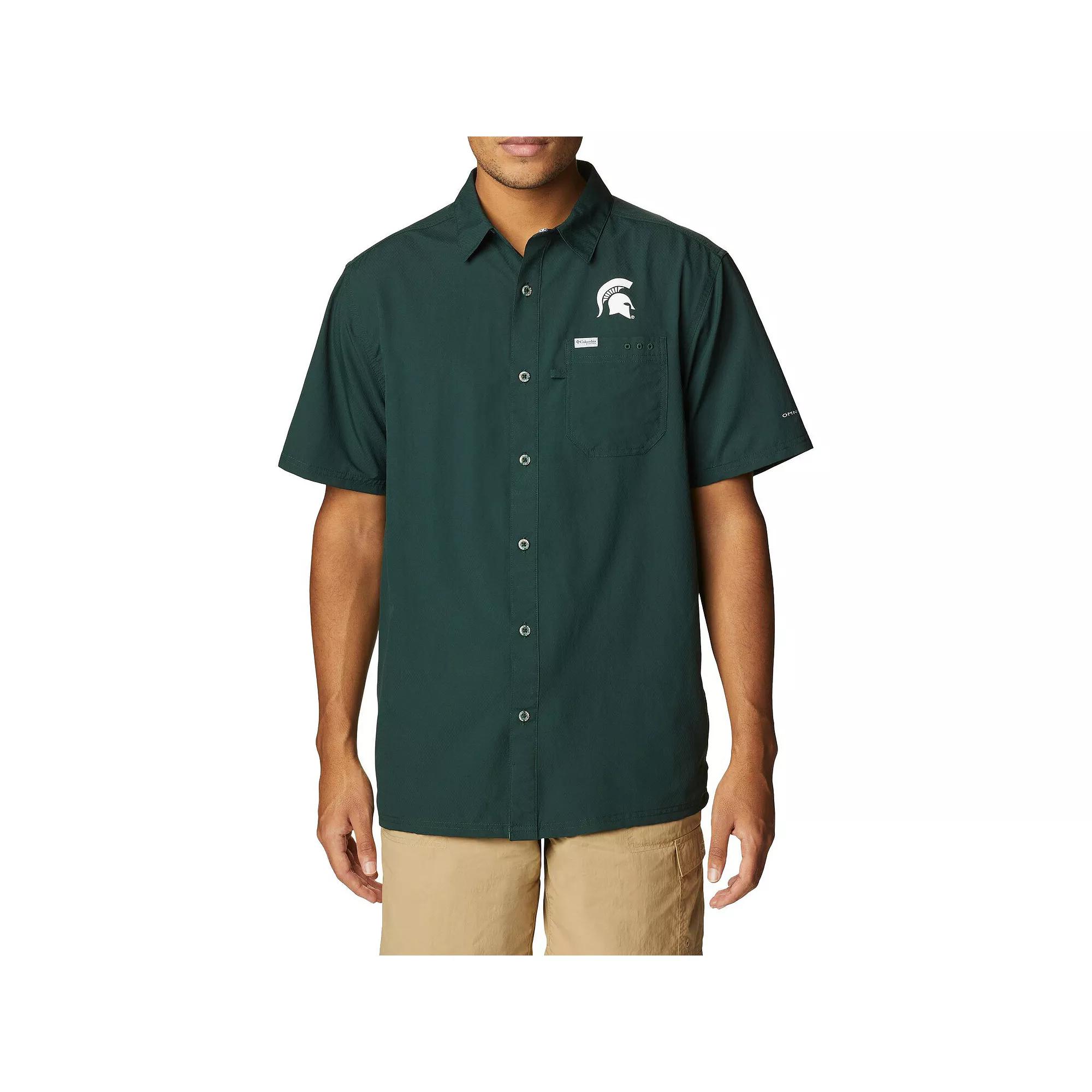 Men's Columbia PFG Green Michigan State Spartans Slack Tide Camp Button-Up Shirt, Size: Medium Product Image