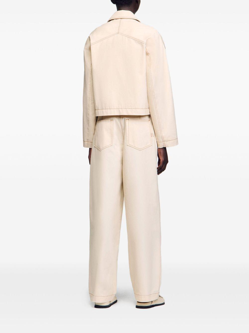 lace-up denim jacket Product Image