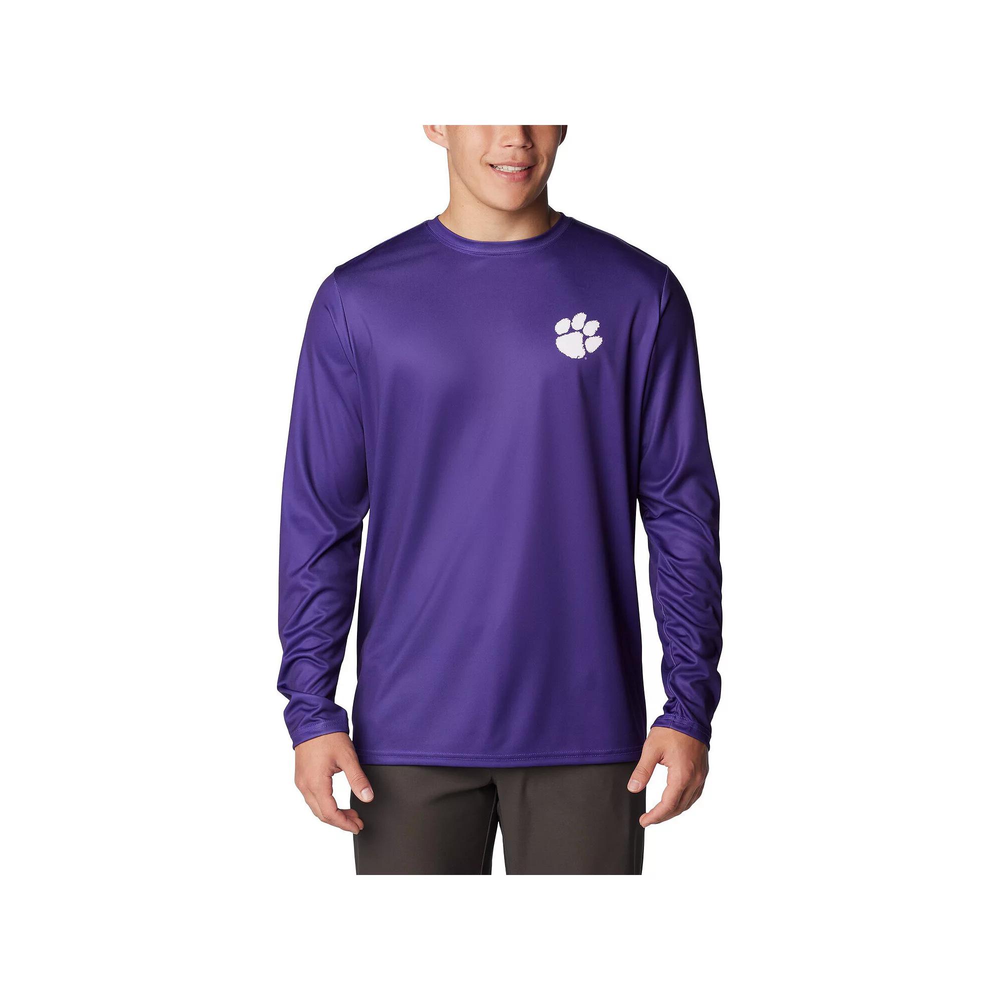 Men's Columbia Purple Clemson Tigers Terminal Shot Omni-Shade Long Sleeve T-Shirt, Size: Small Product Image