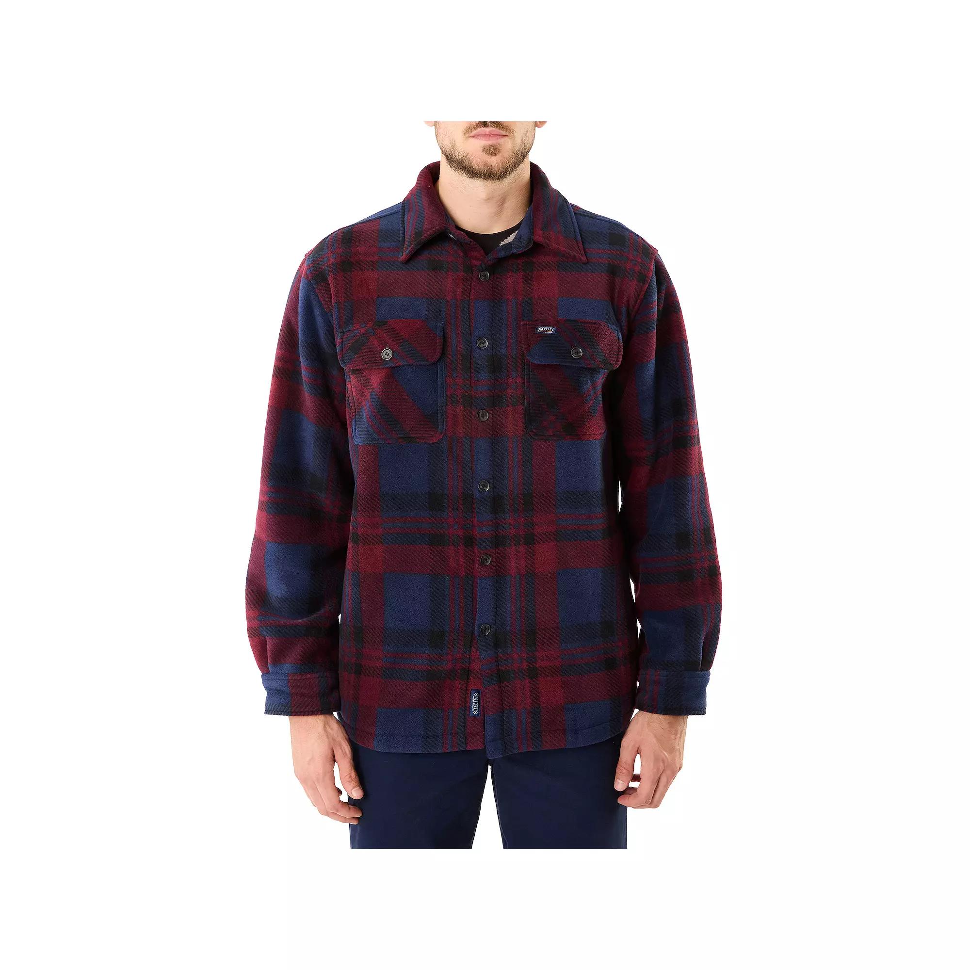Mens Smiths Workwear Sherpa-Lined Plaid Microfleece Shirt Jacket Product Image