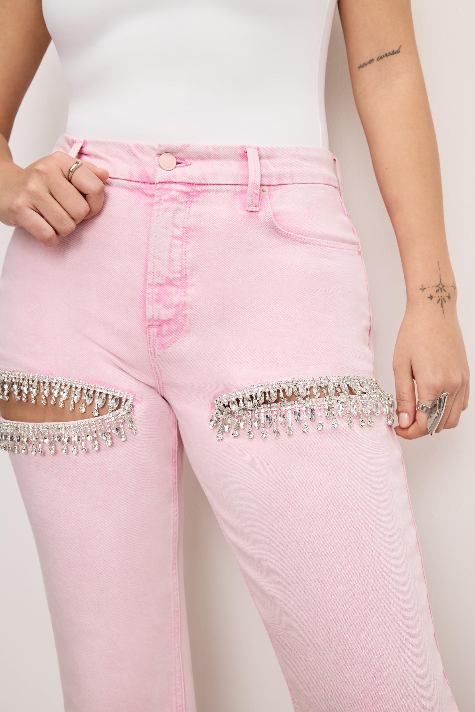 GOOD ICON STRAIGHT DIAMOND JEANS | MINERAL ROSE QUARTZ001 Product Image