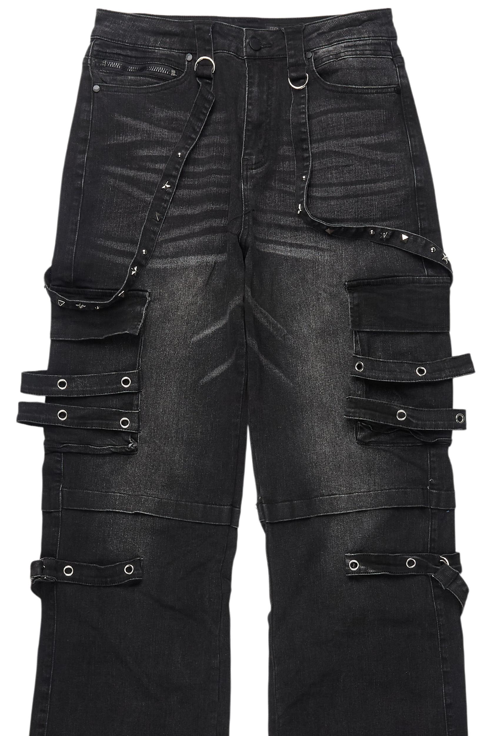 Nealon Black Baggy Cargo Fit Jean Male Product Image