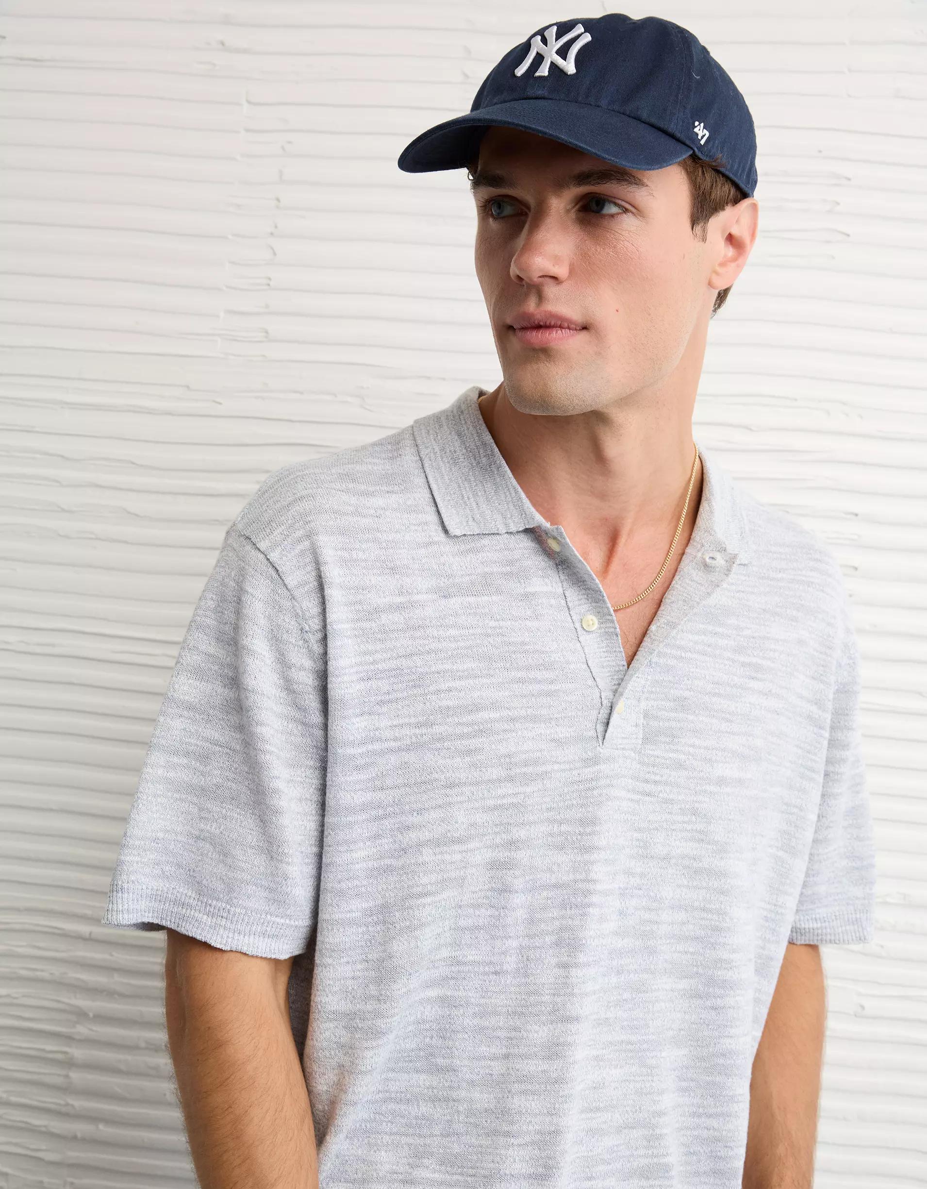 AE Space Dye Sweater Polo Shirt Product Image