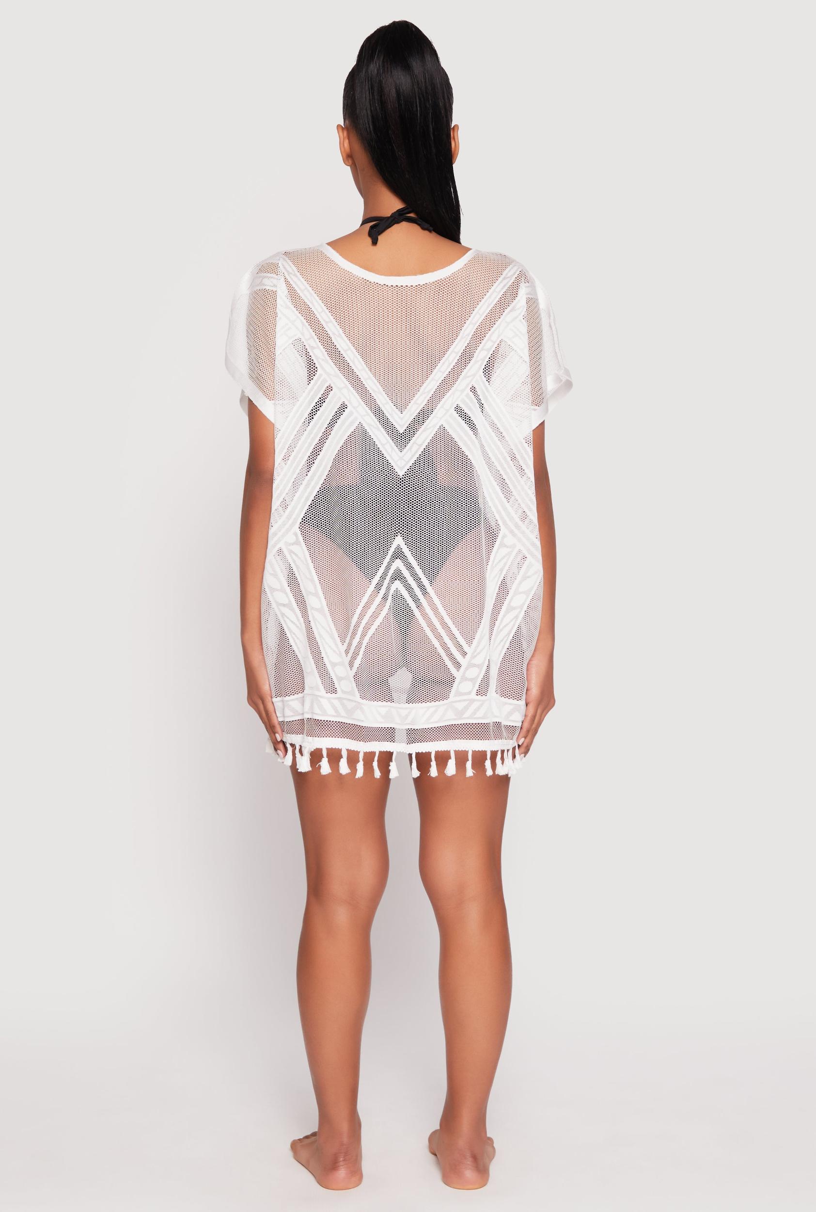 Fishnet Tassel Fringe Swim Cover Up Female Product Image
