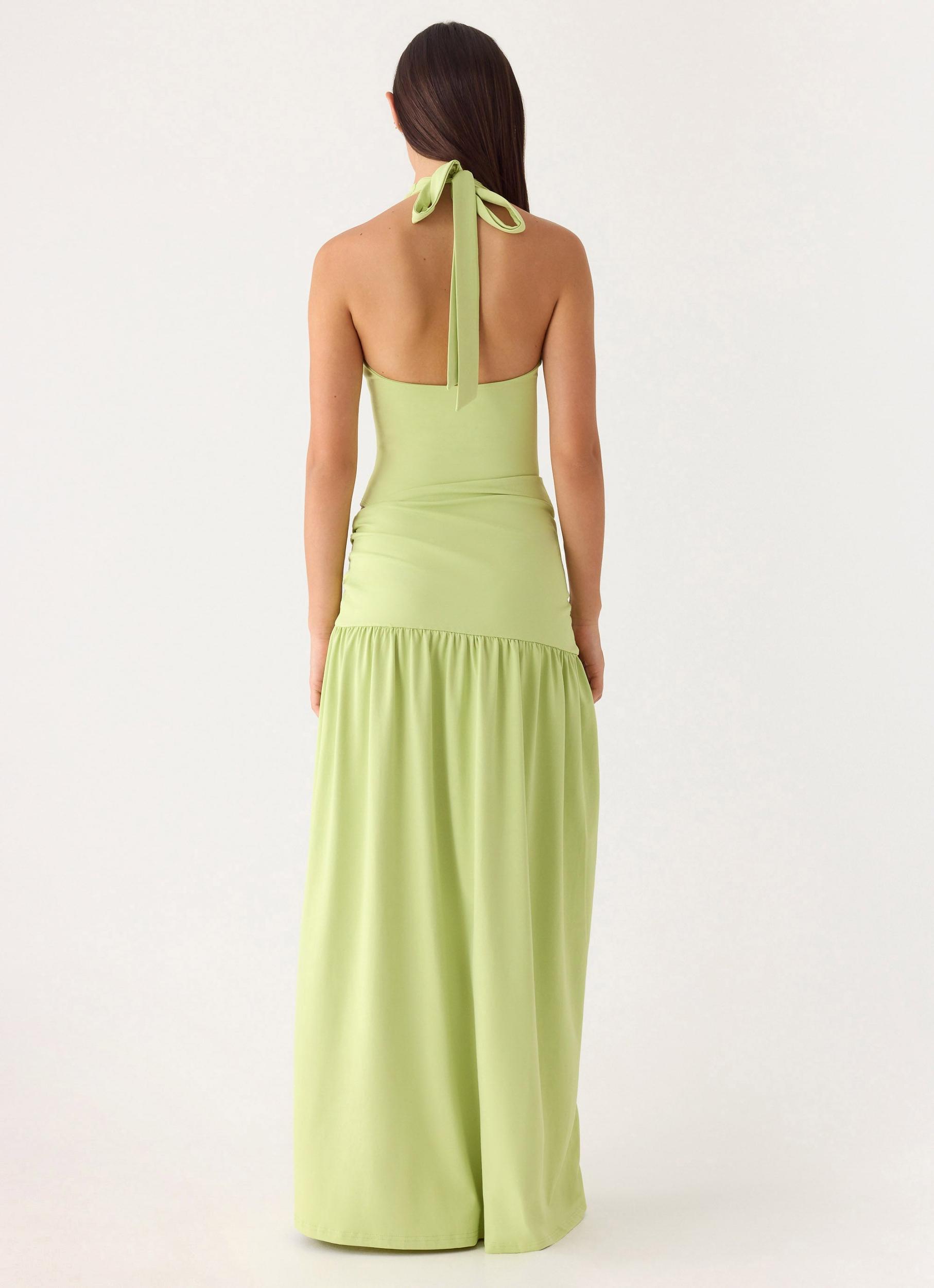 My Answer Bodysuit Maxi Dress - Lime Product Image