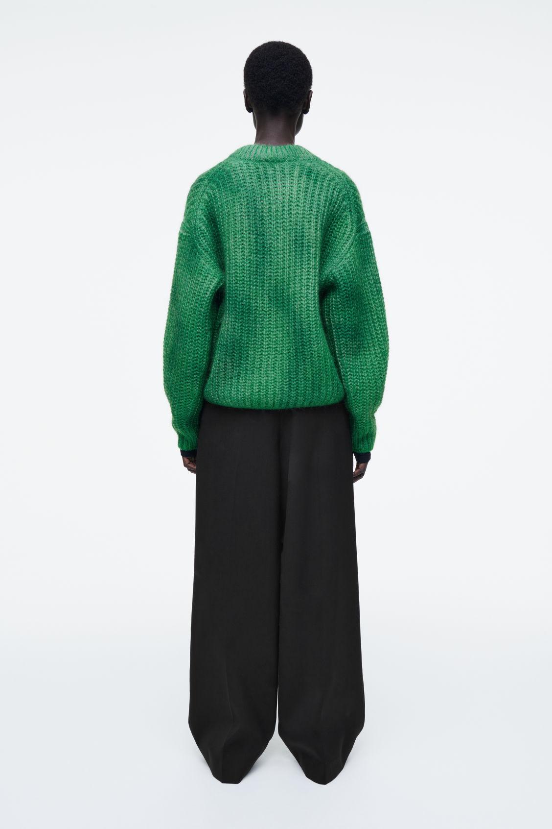 SPRAY-EFFECT MOHAIR V-NECK SWEATER Product Image