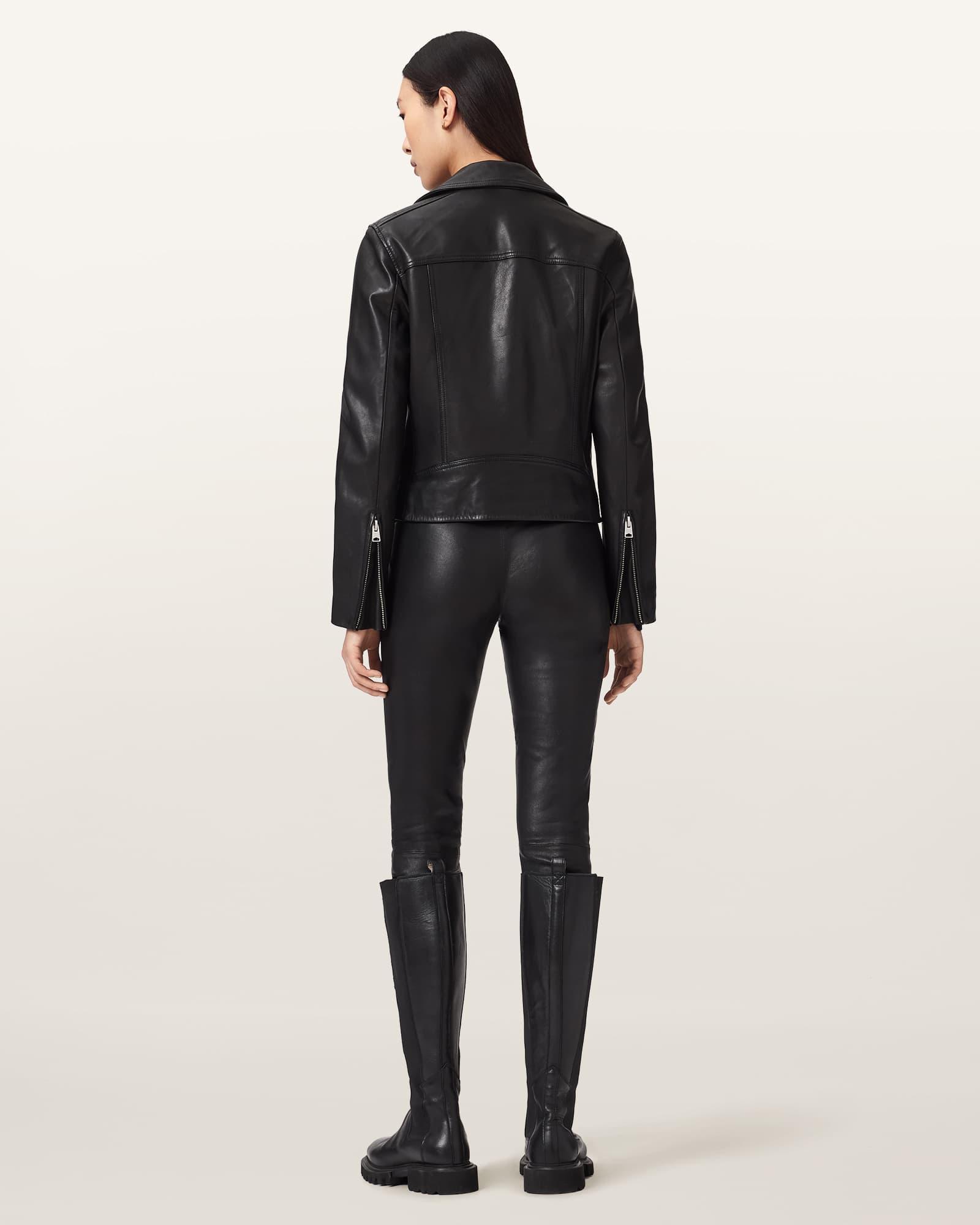 Cora Leather Stretch Leggings Black | ALLSAINTS US Product Image