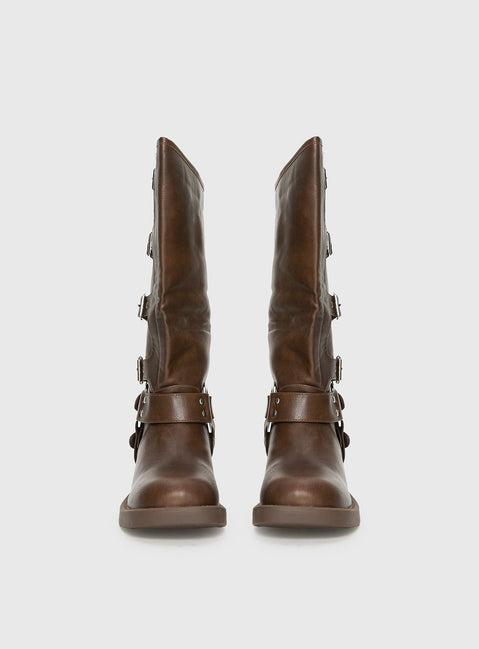 Buckle Down Boots Brown Product Image