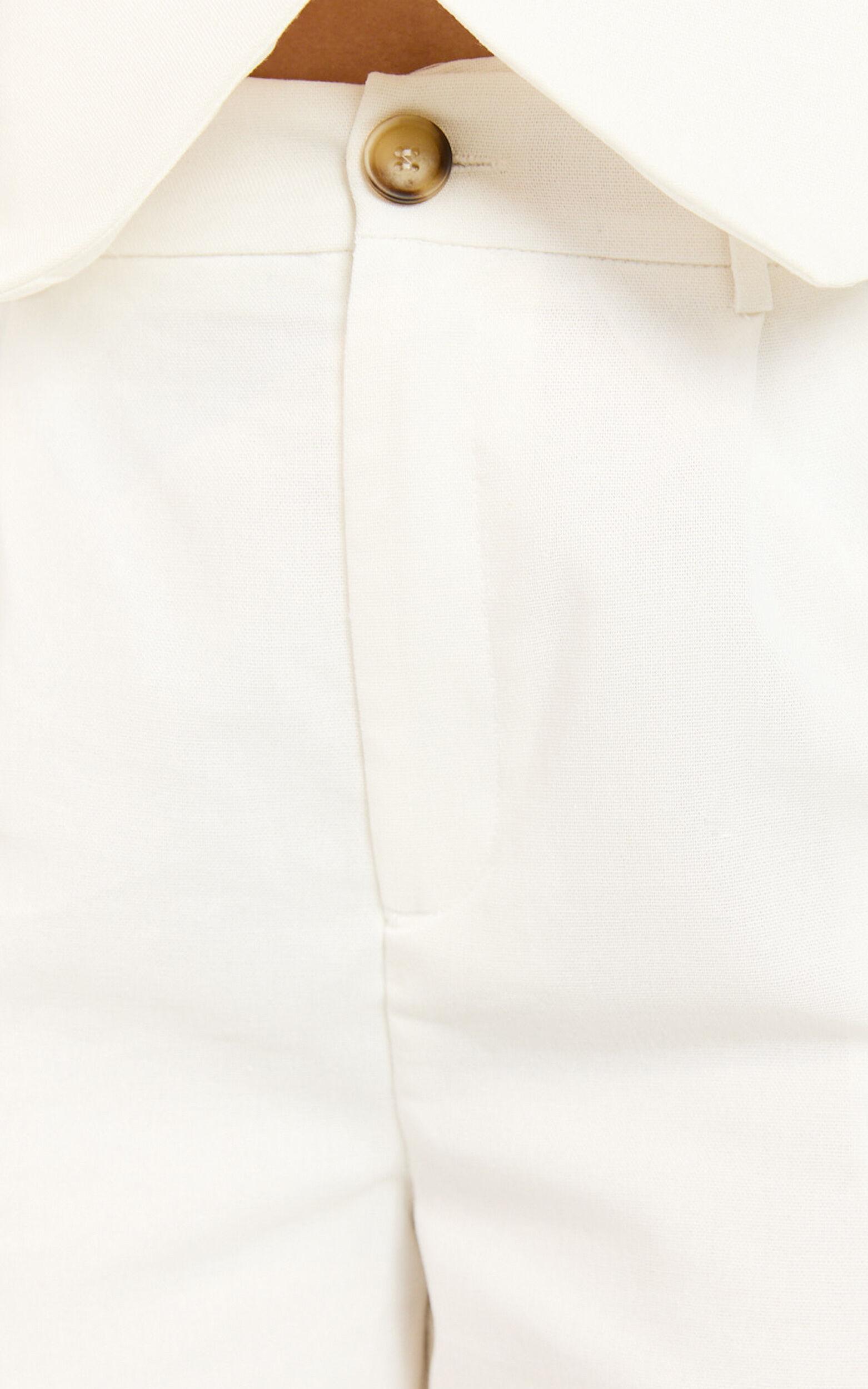 Kiraye Pants - Linen High Waist Tailored Pants in Off White Product Image