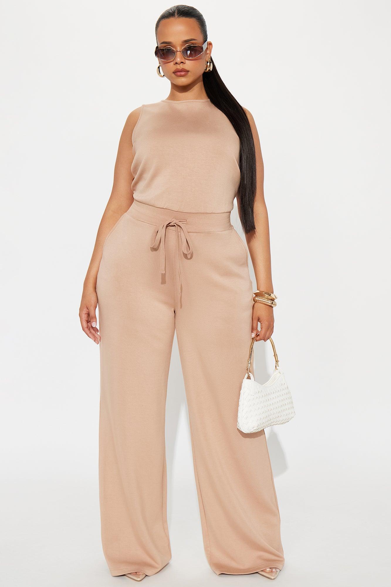 Judith Wide Leg Jumpsuit - Tan Product Image