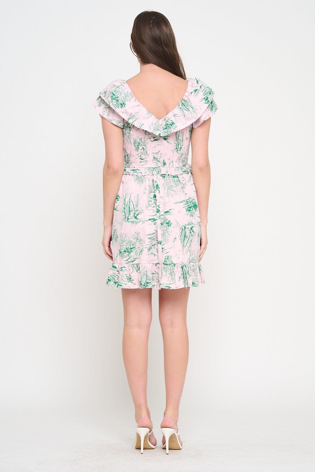 Smocked Ruffle Mini Dress Product Image