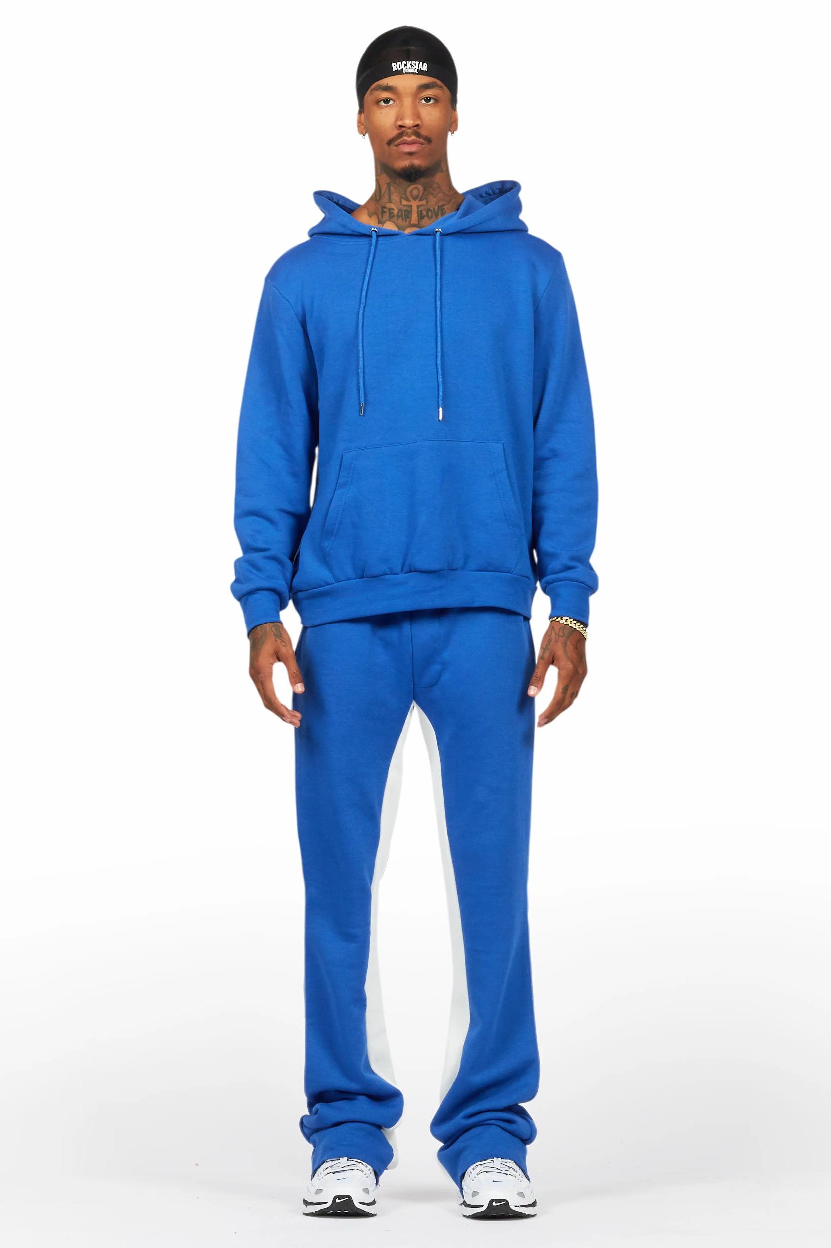 Basic Royal Blue Hoodie/Baggy Track Pant Set Male Product Image