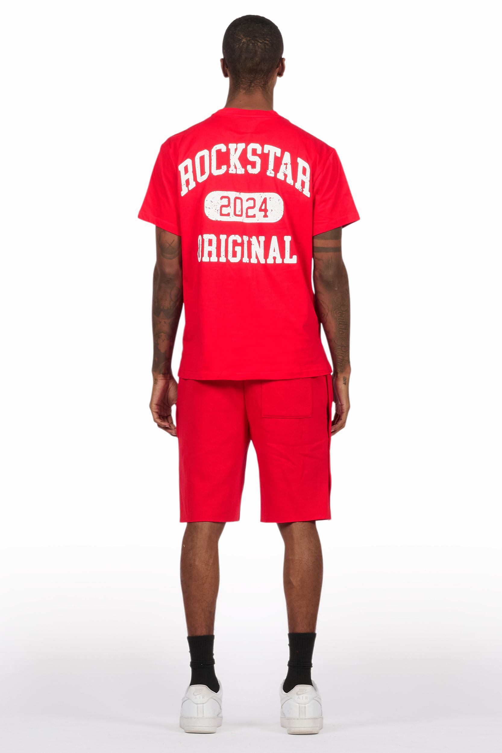 Lex Red T-Shirt/Short Set Male Product Image