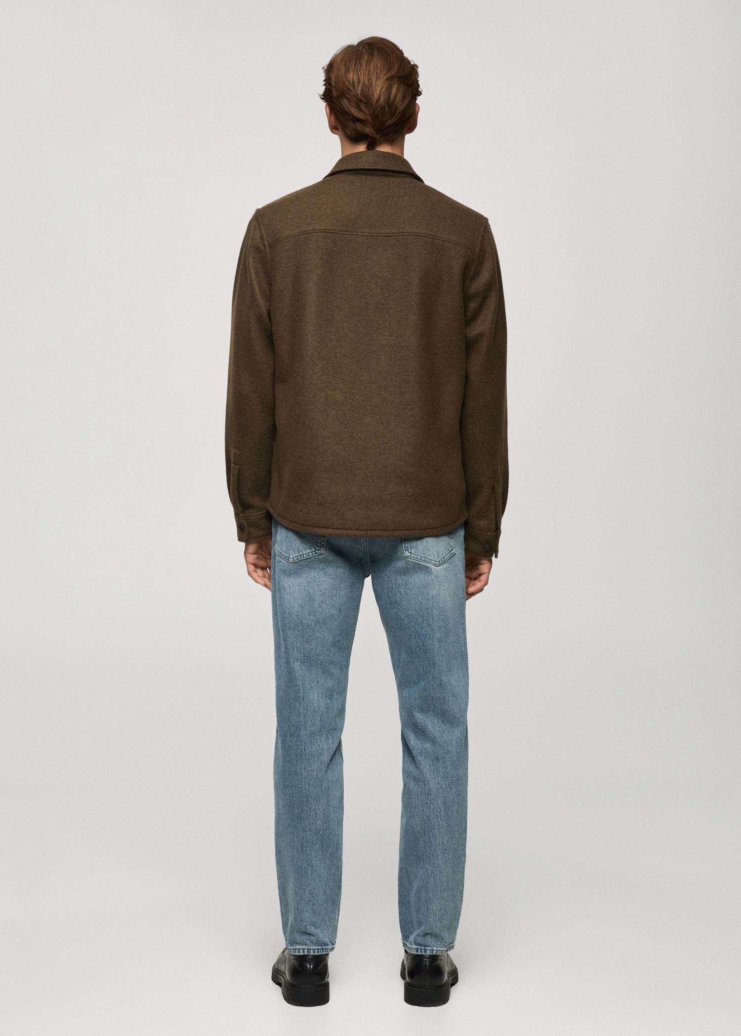 Wool-blend overshirt with pockets - Men | MANGO USA Product Image