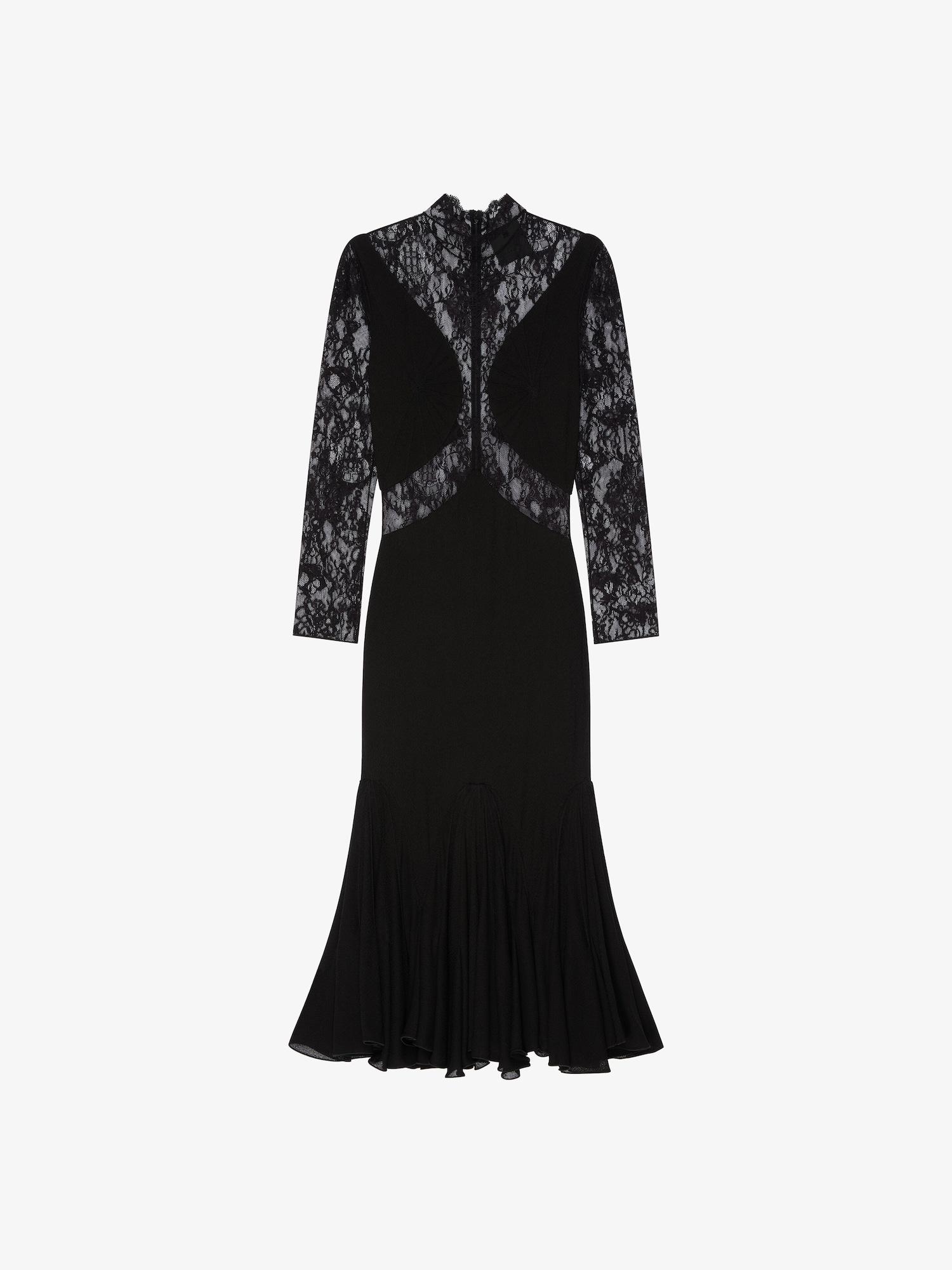 Dress in chandelier lace and jersey Product Image