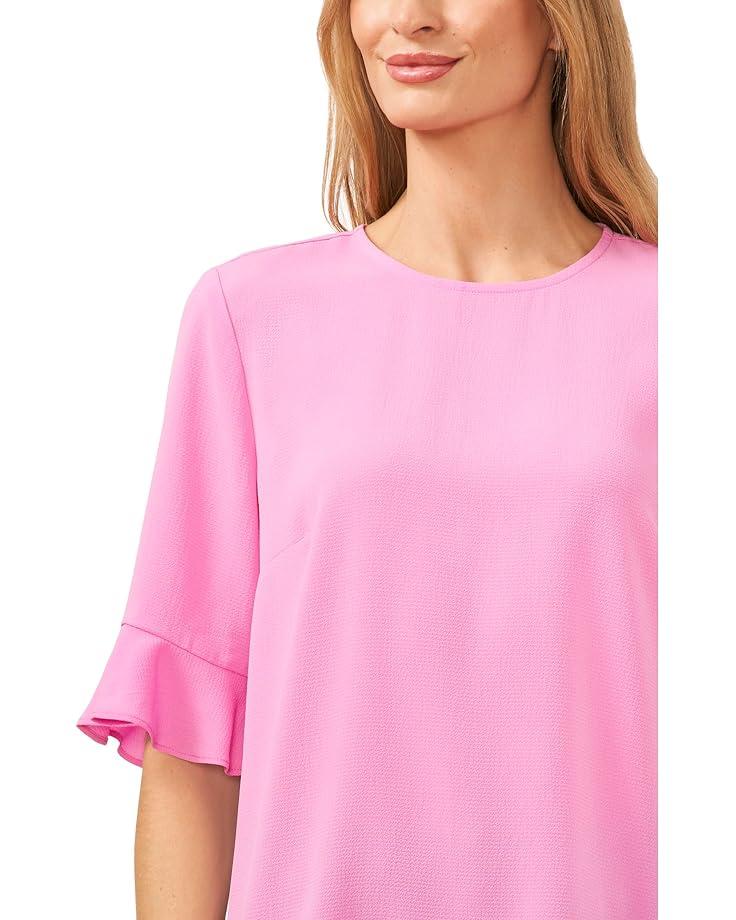 Short Sleeve Ruffle Detail High Low Top Product Image