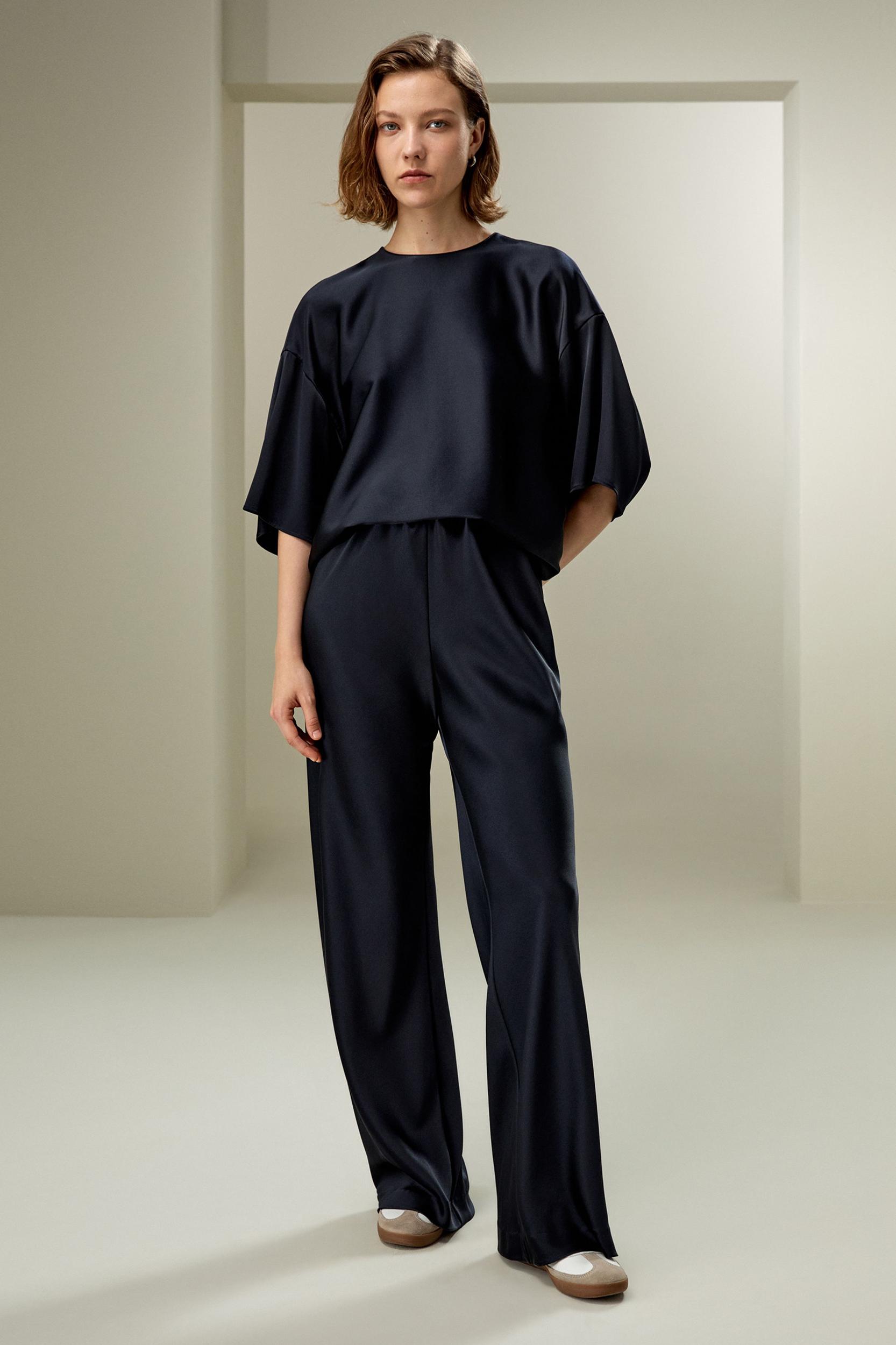 Relaxed Silk Crewneck Blouse Product Image