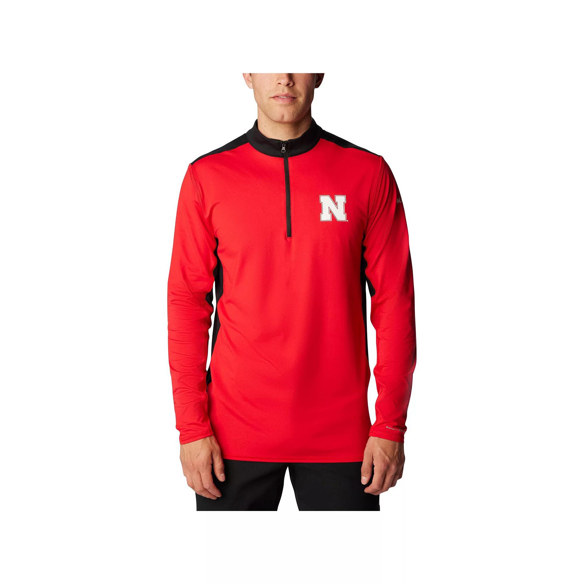 Men's Columbia Scarlet Nebraska Huskers Tech Trail™ Omni-Shade Quarter-Zip Top,  Product Image