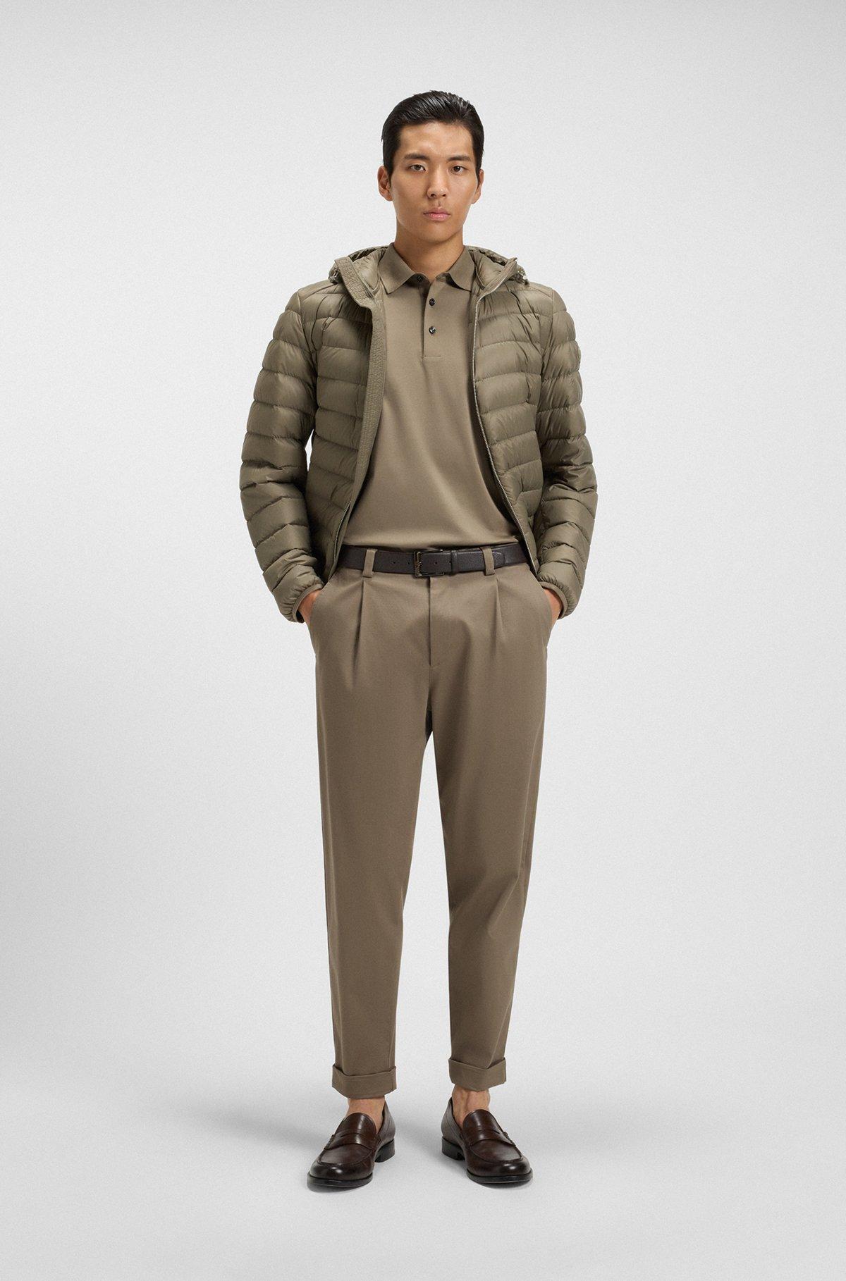 Mercerized-cotton polo shirt with double monogram Product Image