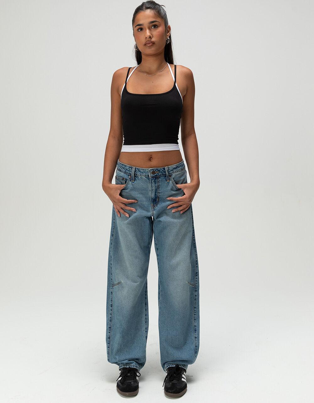 TILLYS Womens Double Layer Cami - BLACK/WHITE Product Image