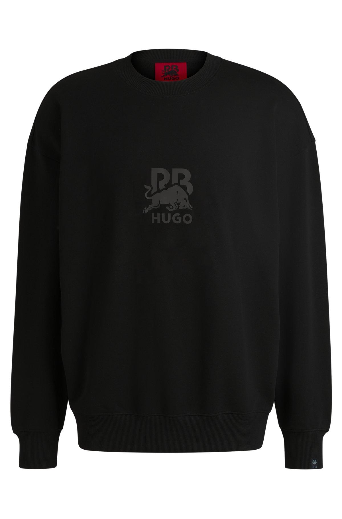 HUGO x RB cotton-terry sweatshirt with carbon stealth logo Product Image