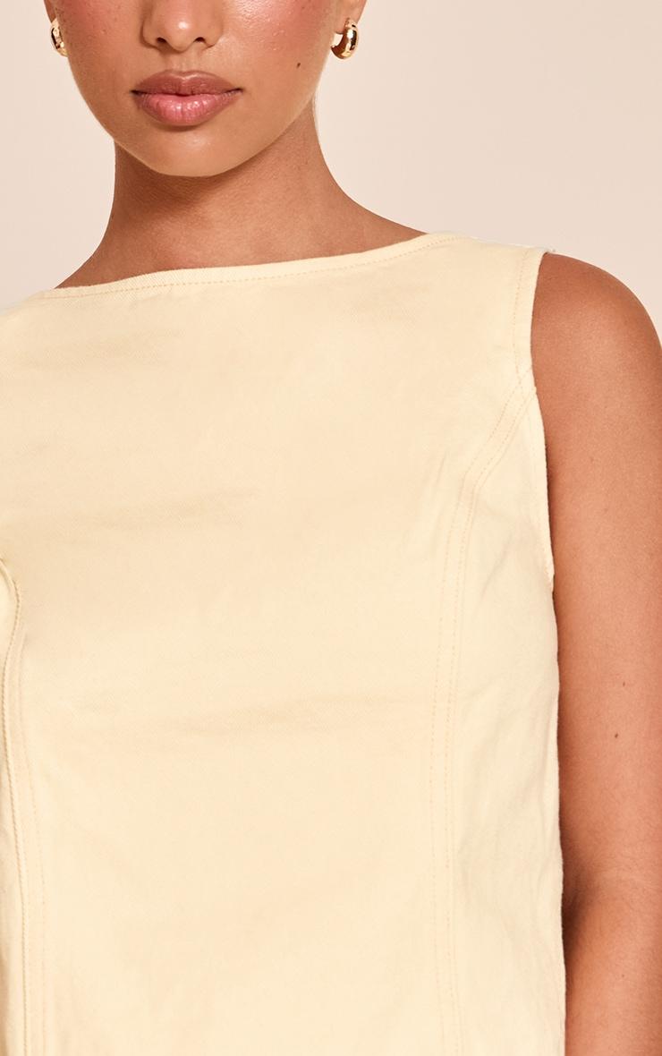 Butter Cream Tie Back Sleeveless Denim Top Product Image