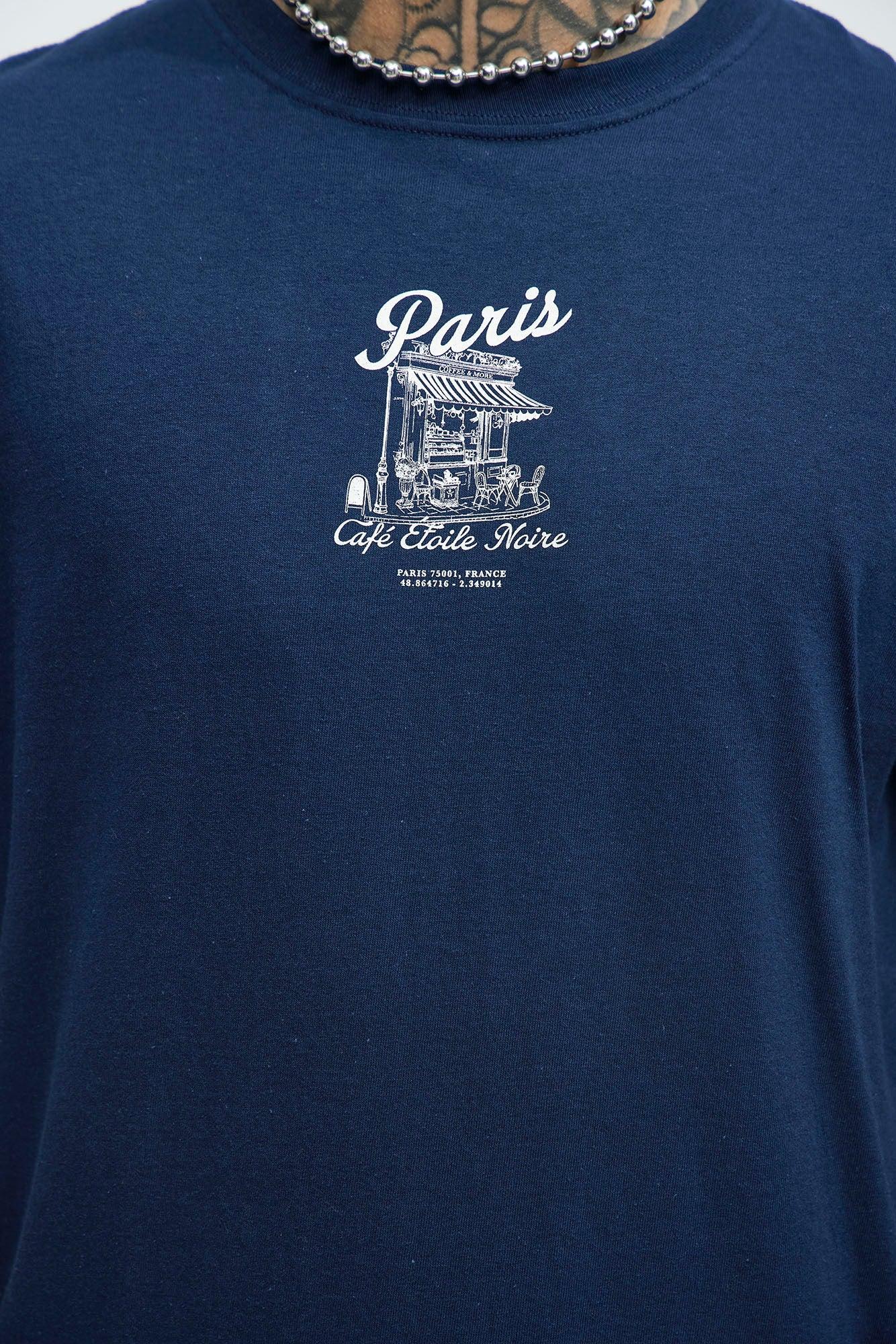 Paris Cafe Short Sleeve Tee - Navy Product Image
