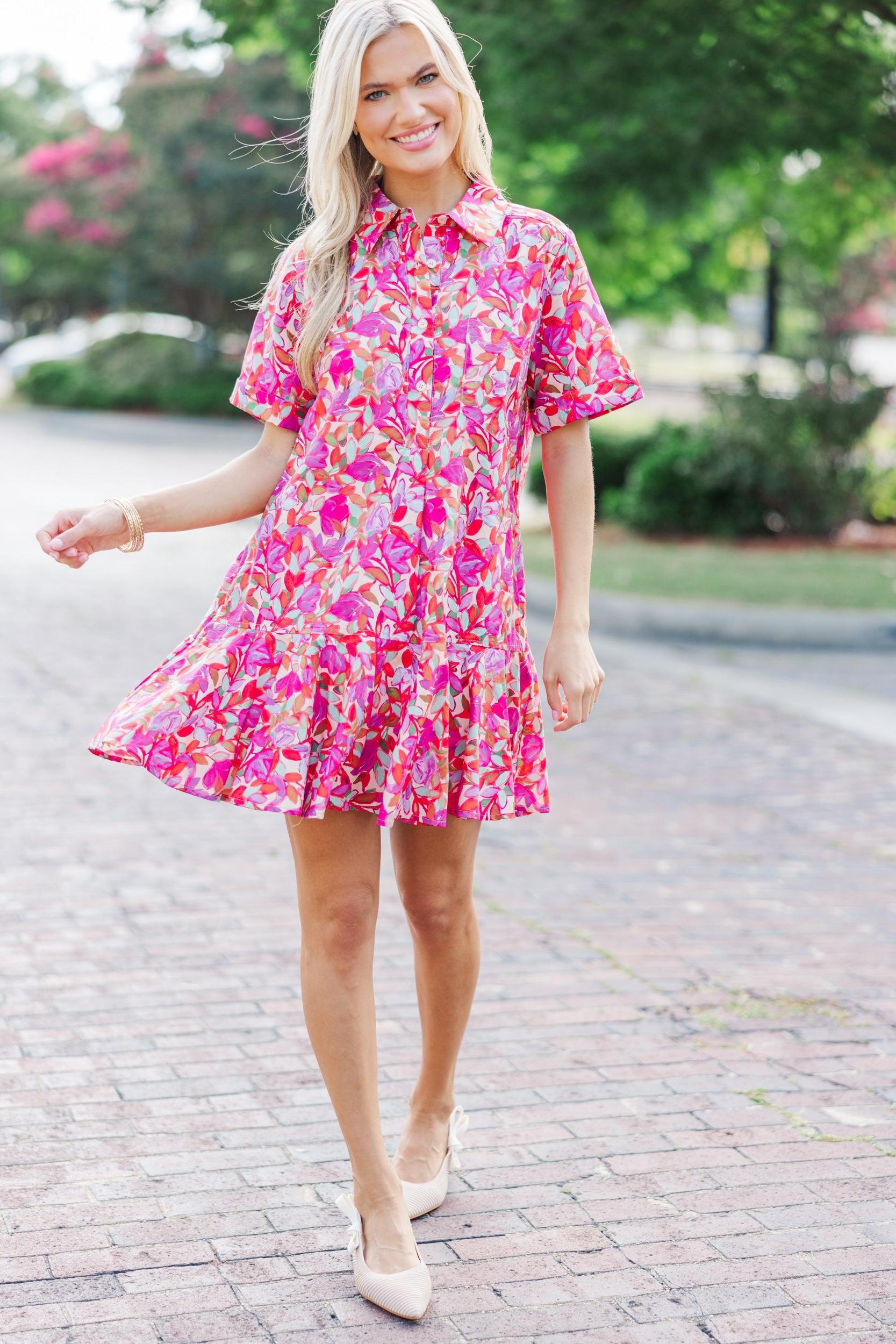 Living In A Dream Pink Floral Dress Female Product Image