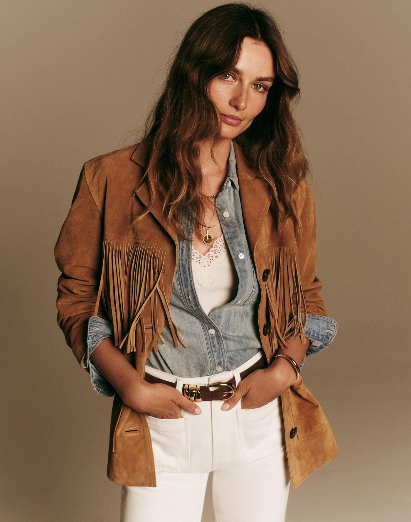 Fringe Shirt-Jacket in Suede Product Image