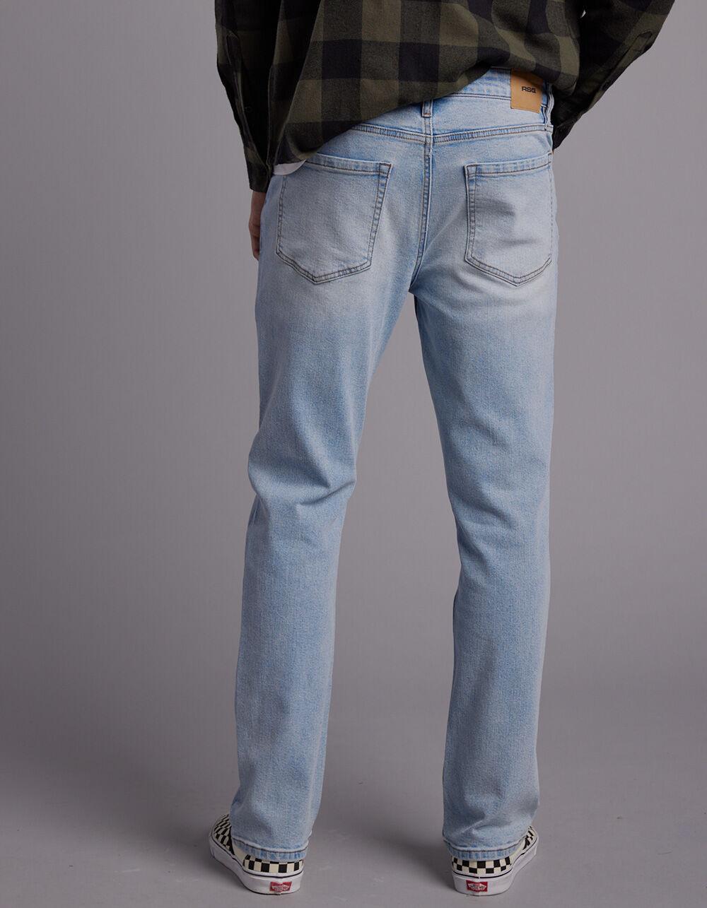 RSQ Mens Slim Straight Light Stone Denim Jeans - LT STONE Product Image